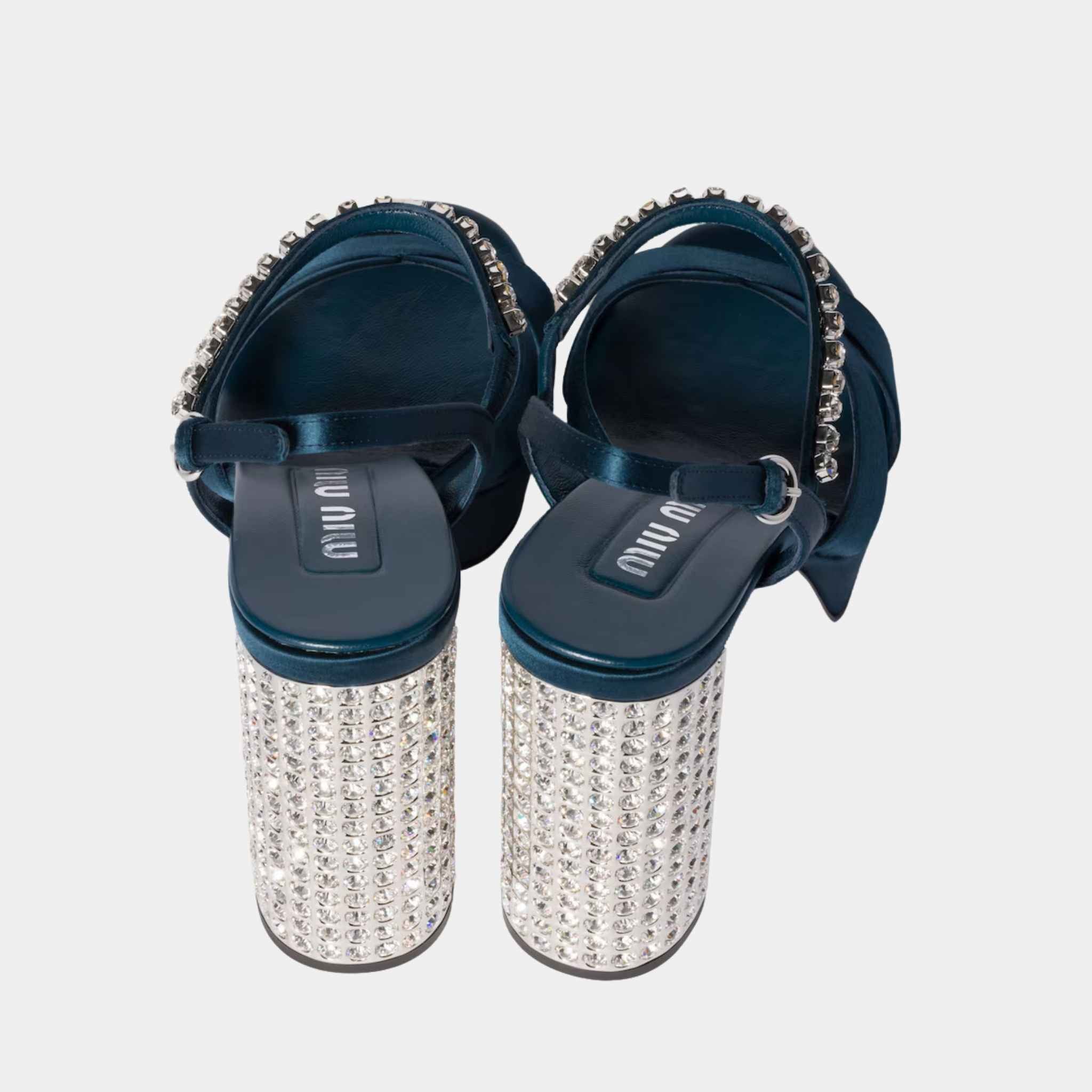 Satin Nappa Leather Platform Sandals