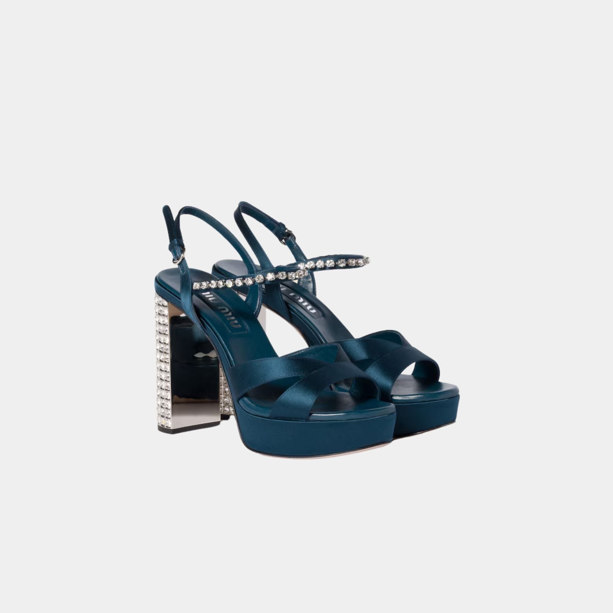 Satin Nappa Leather Platform Sandals