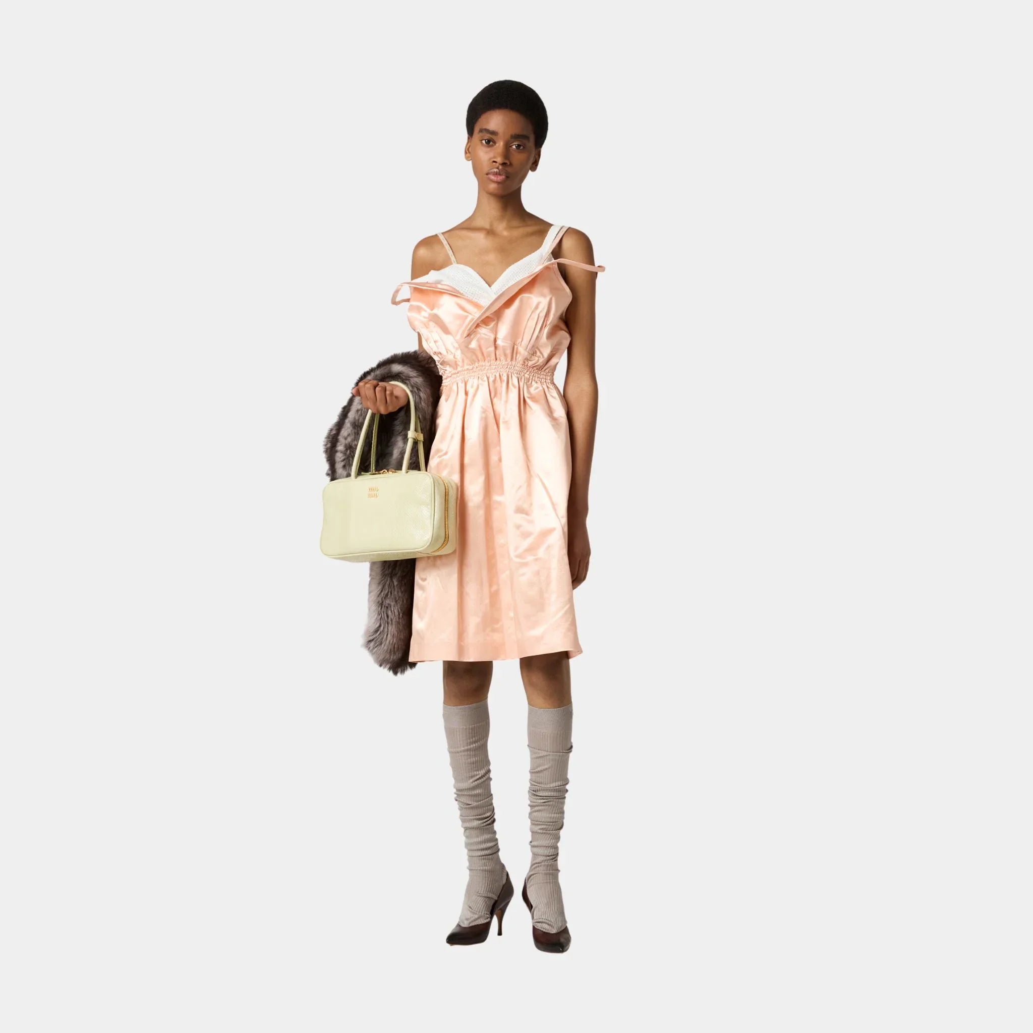 Satin Sleeveless Flared Dress