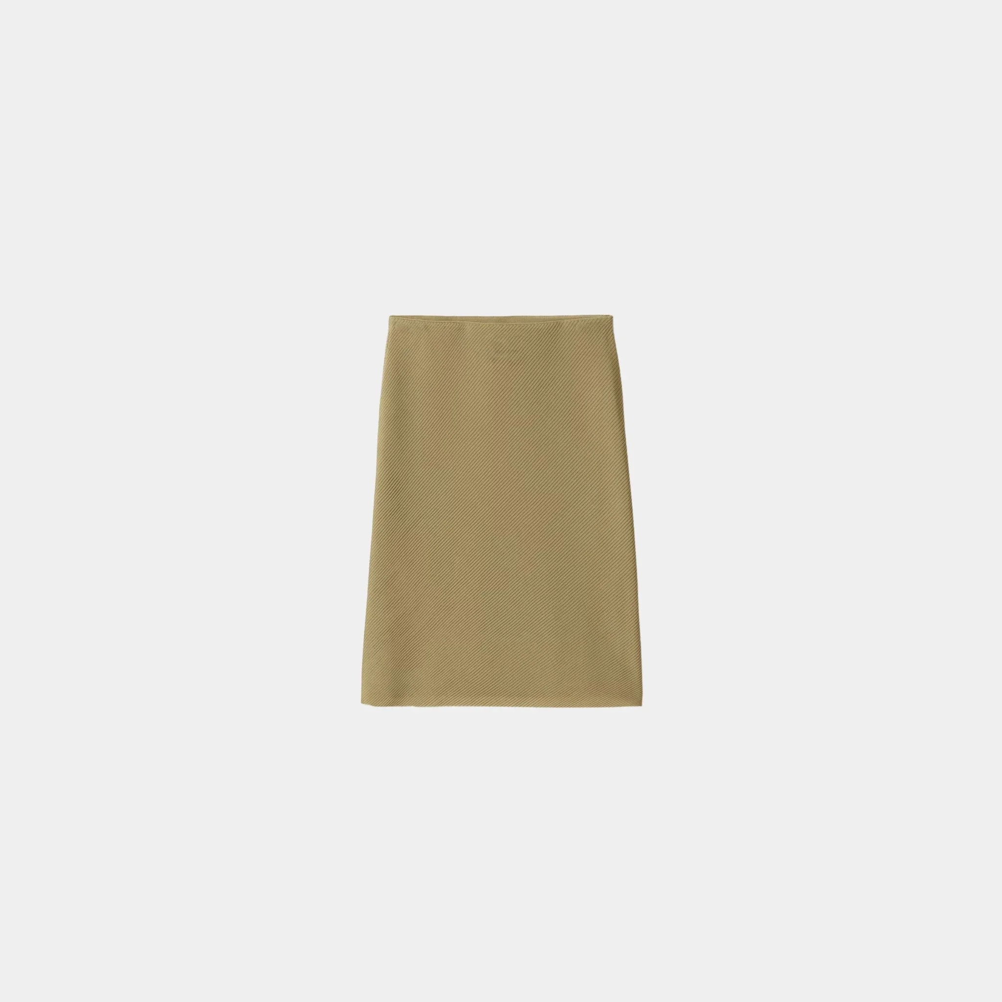 Miu Miu Silk Mid-length Skirts, Olive Green, Front