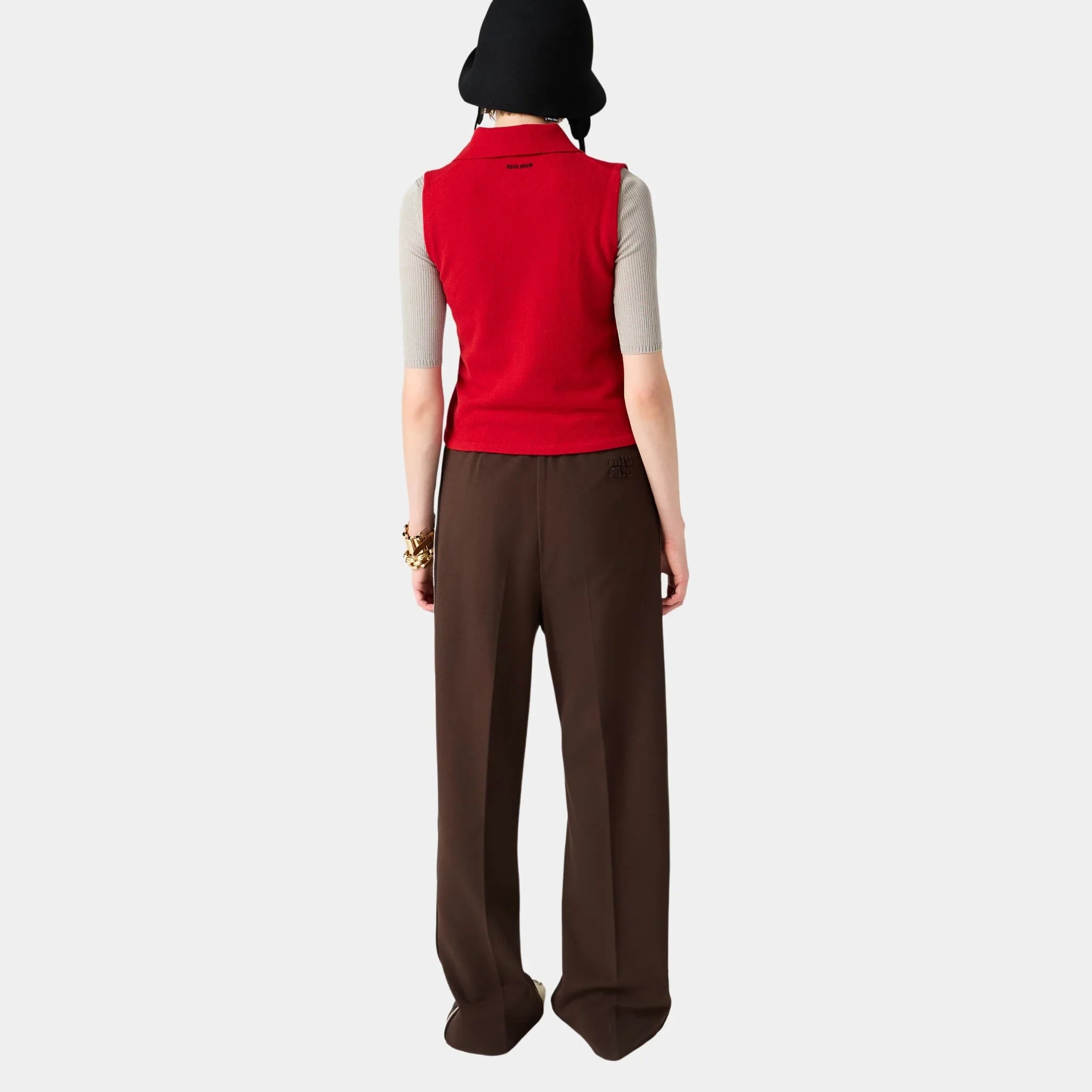 Sleeveless Cashmere Polo Shirt