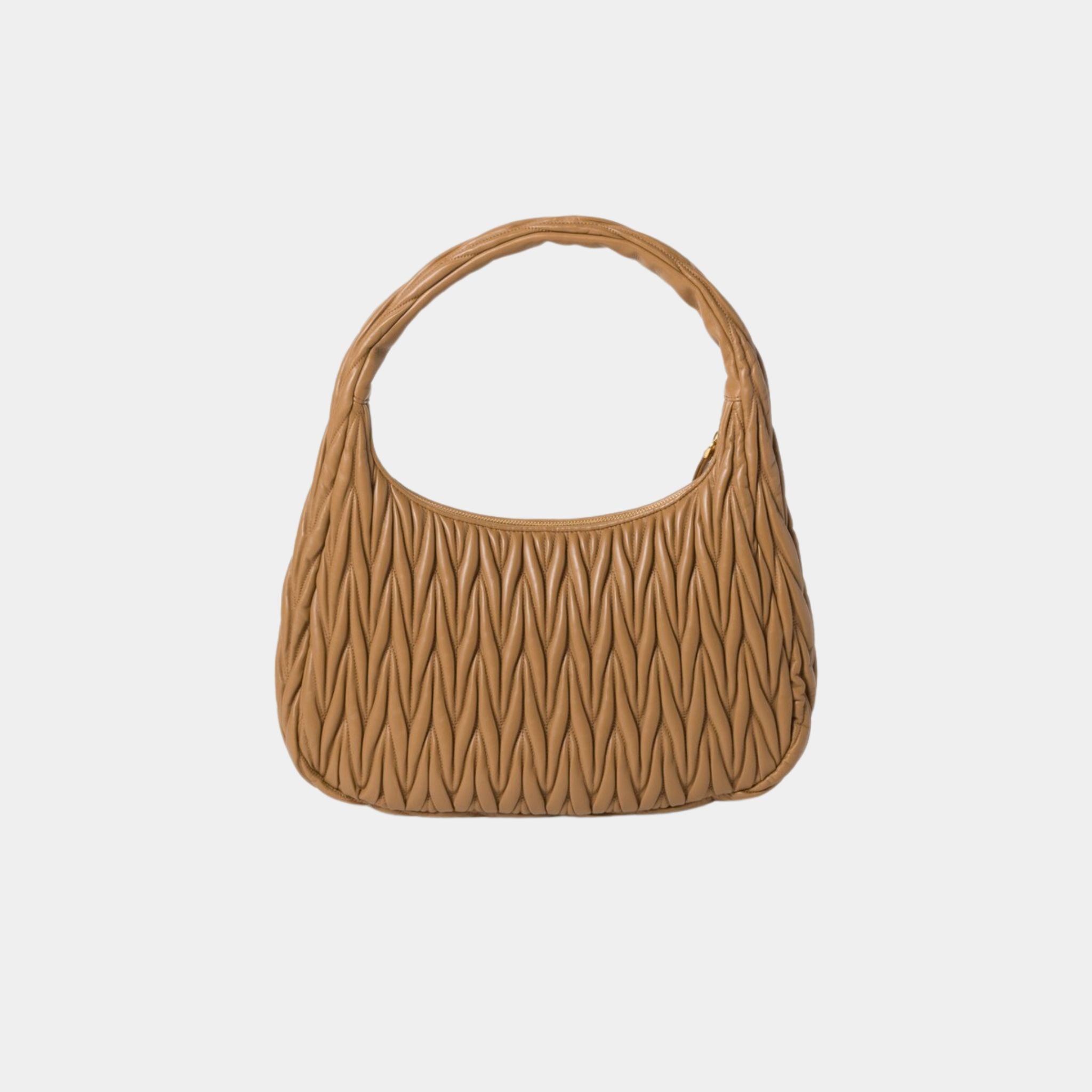 Wander Matelassé Nappa Leather Hobo Medium Bag