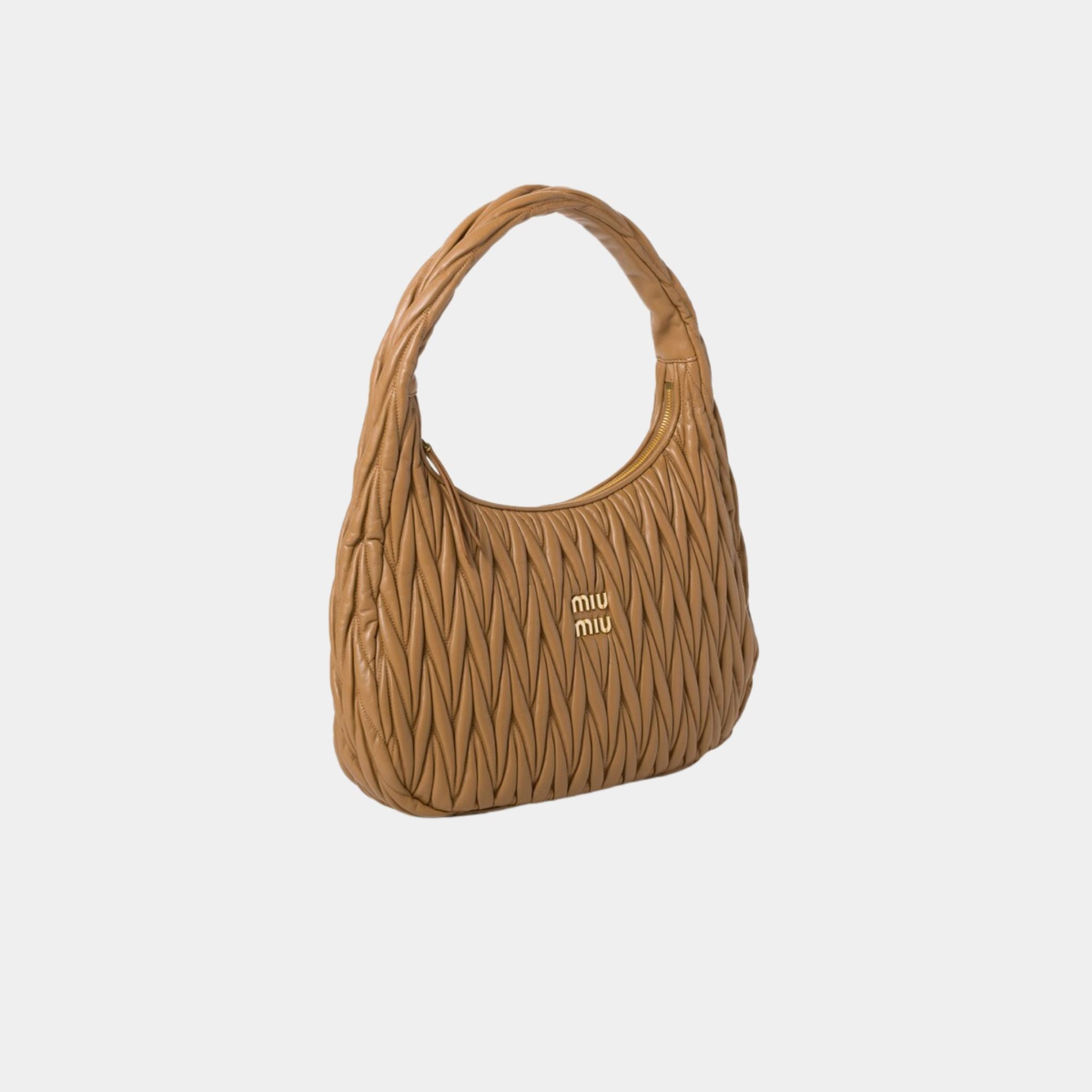 Wander Matelassé Nappa Leather Hobo Medium Bag