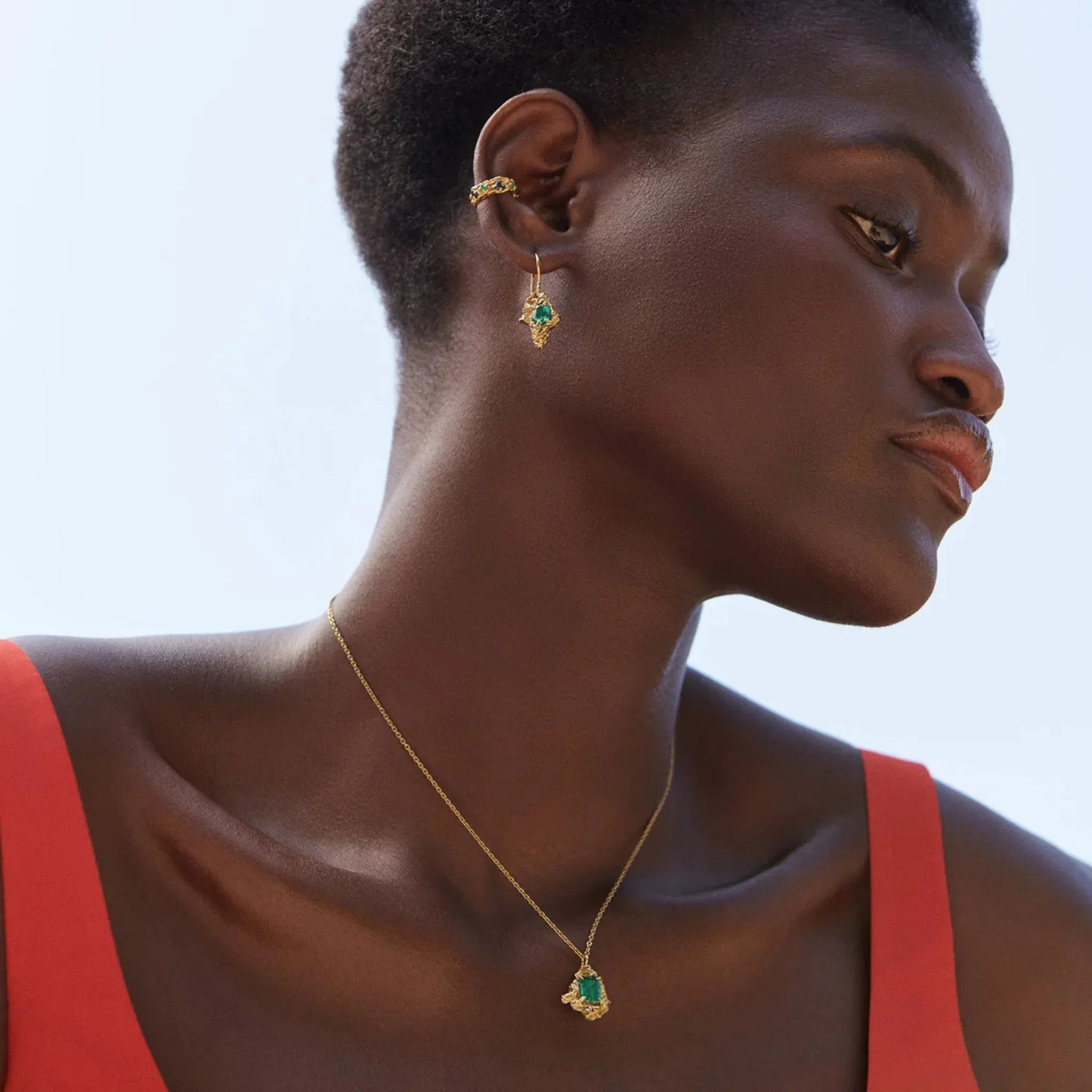 Nameko Emerald Earrring