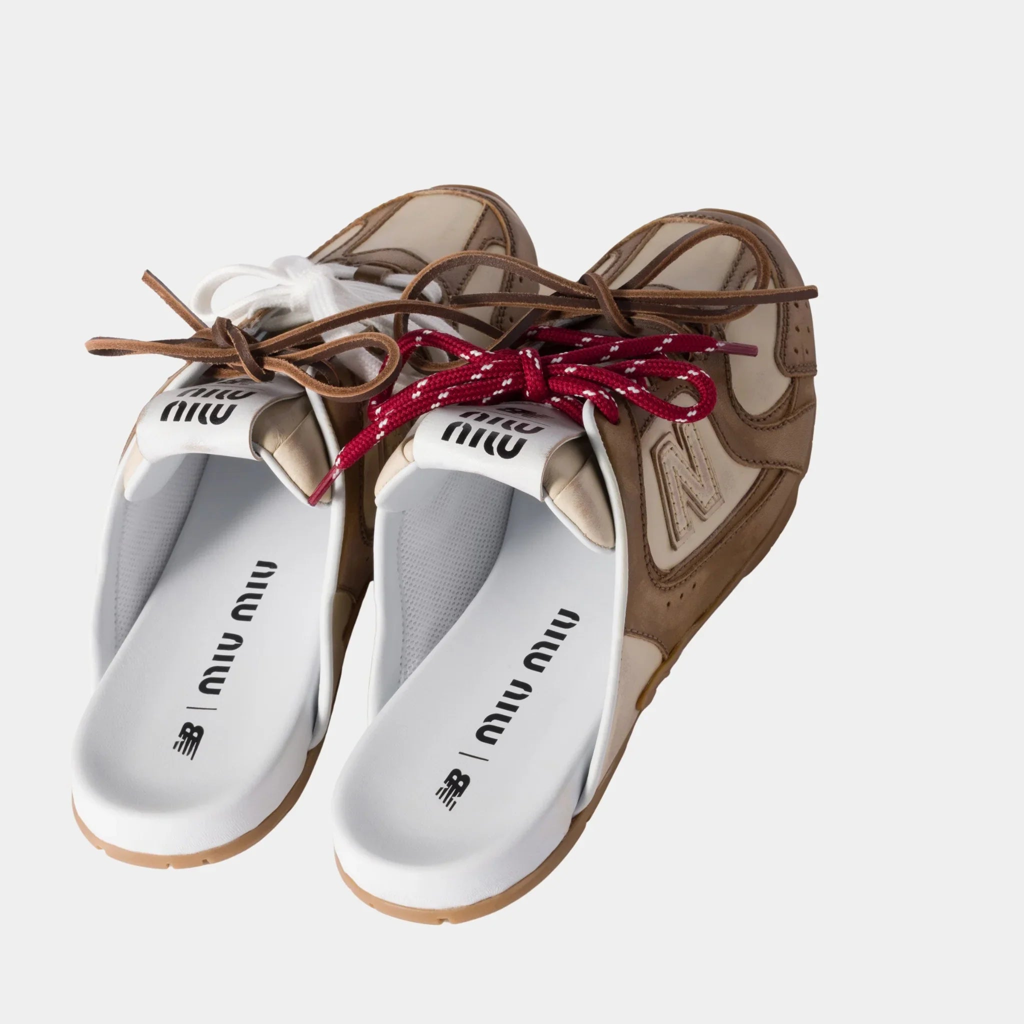 New Balance X Miu Miu 530 SL Deco Calf Leather Mules