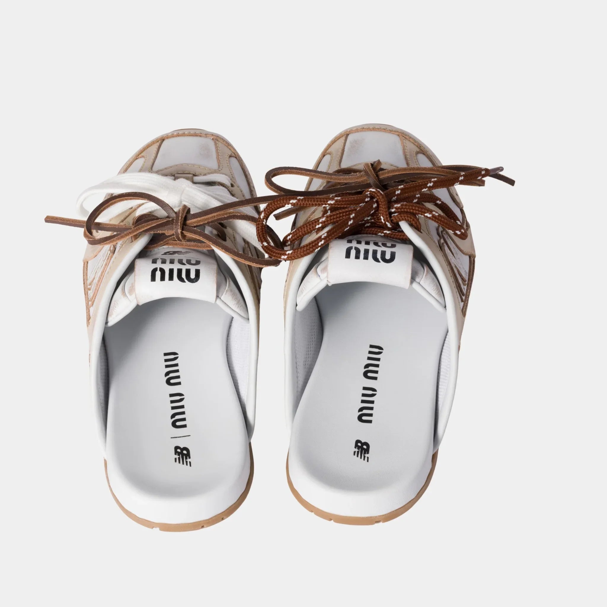 New Balance X Miu Miu 530 SL Deco Calf Leather Mules