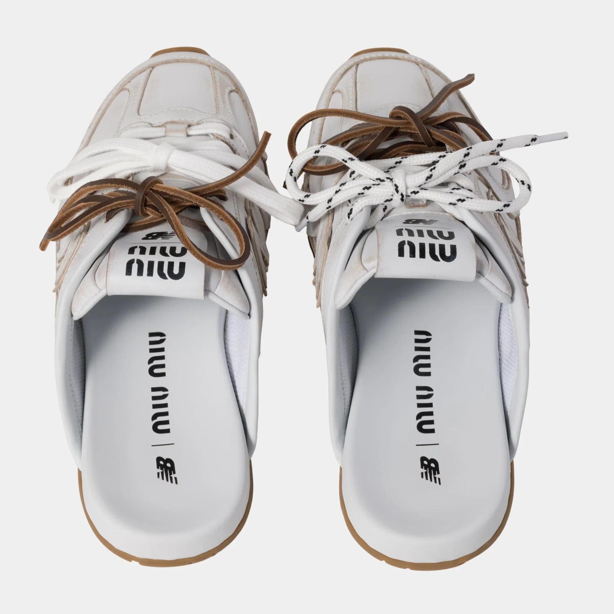 New Balance X Miu Miu 530 SL Deco Calf Leather Mules