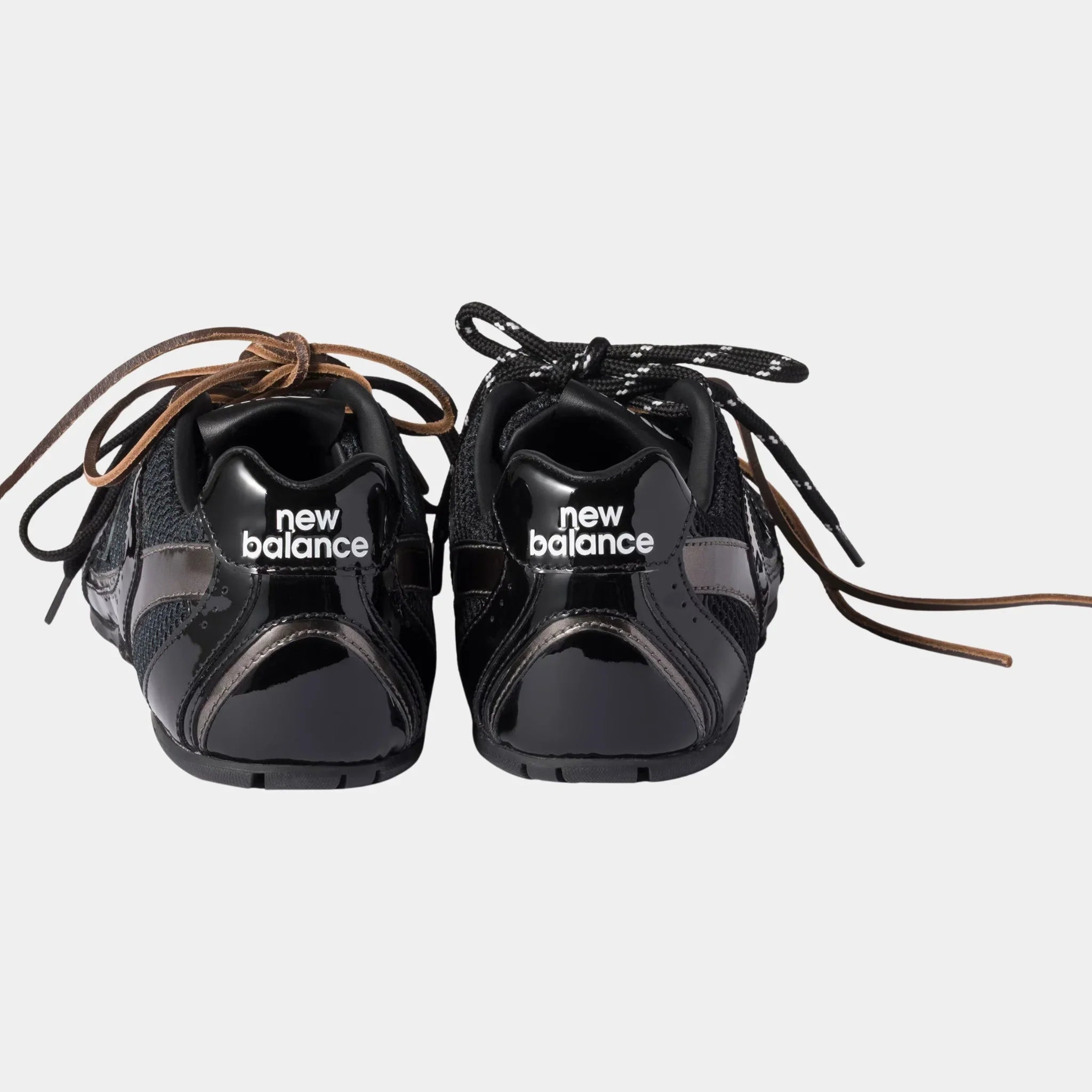 New Balance X Miu Miu 530 SL Patent Leather and Mesh Sneakers