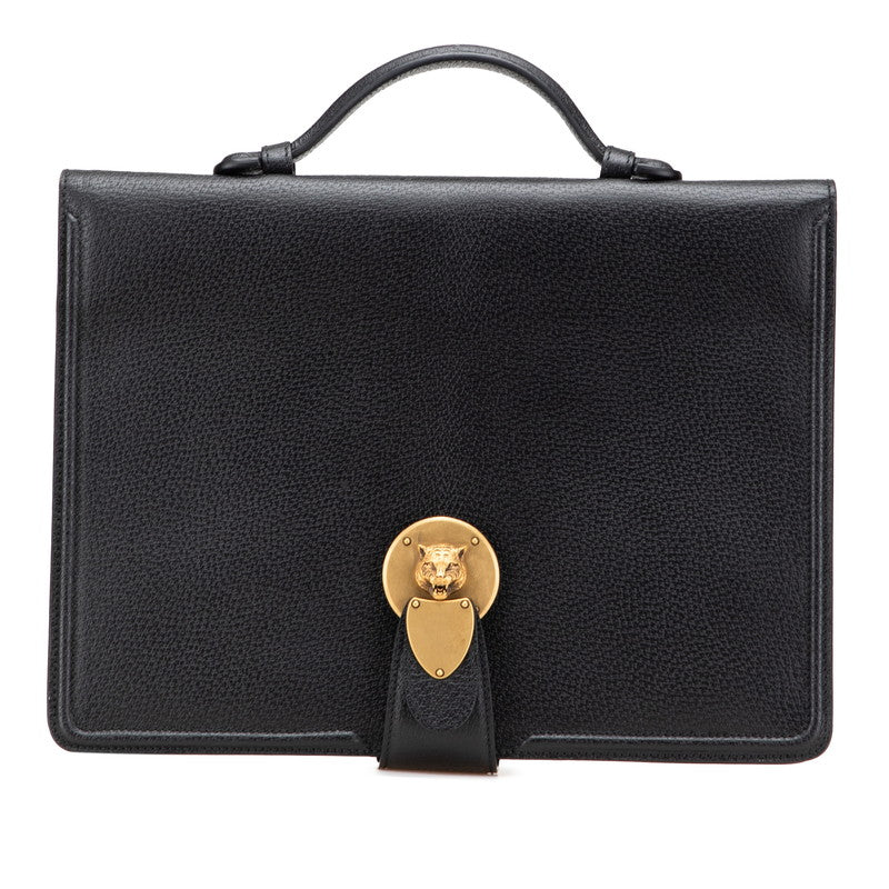 Gucci Cathead Leather Briefcase