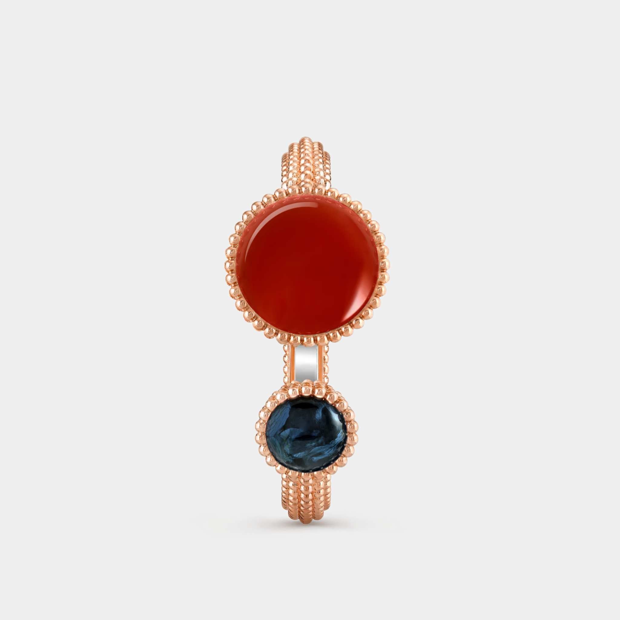 Sercet Watch Medium Model Rose Gold Carnelian Diamond Pearl Pietersite