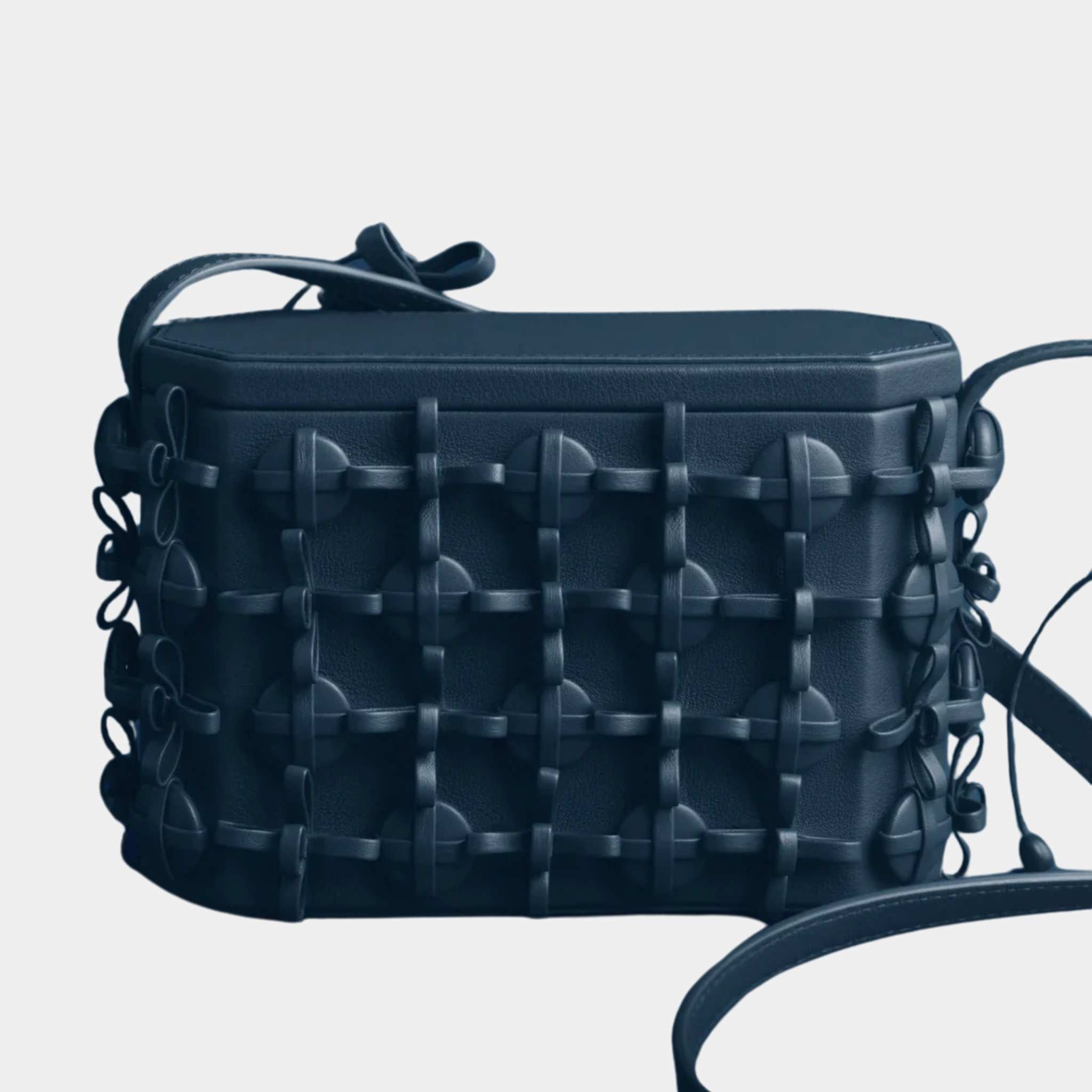 Button Bow Box Handbag