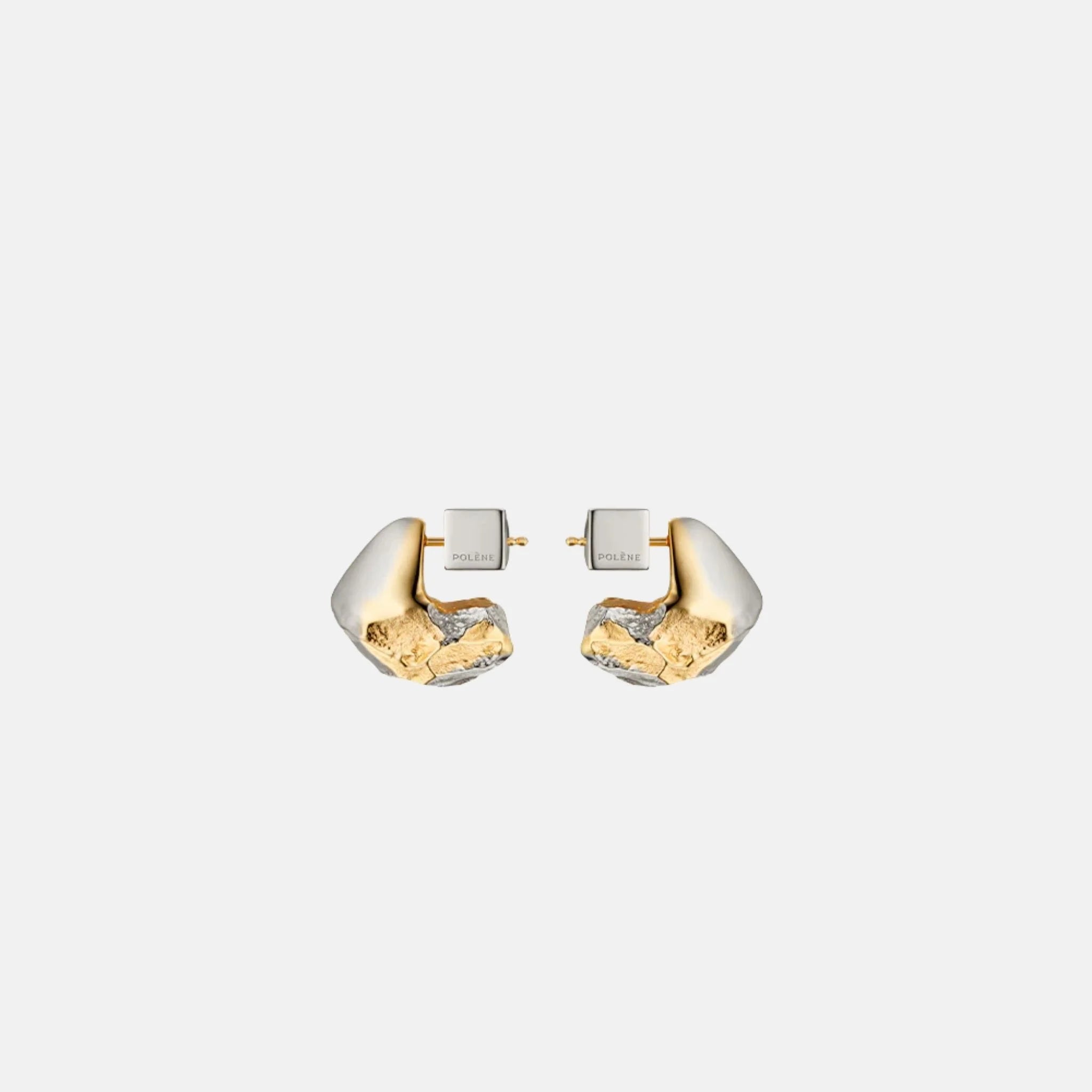 Eroz Stud Earrings Duo Palladium with 24 Carat Gold Plating