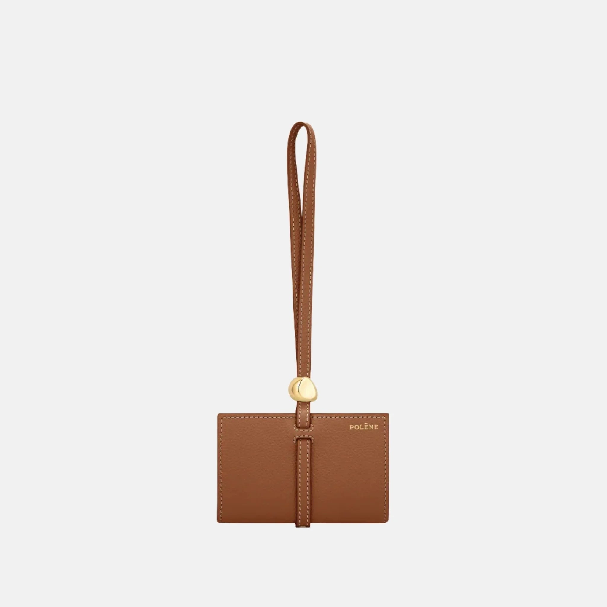 Polene Kaye Card Holder Textured Edition, Camel