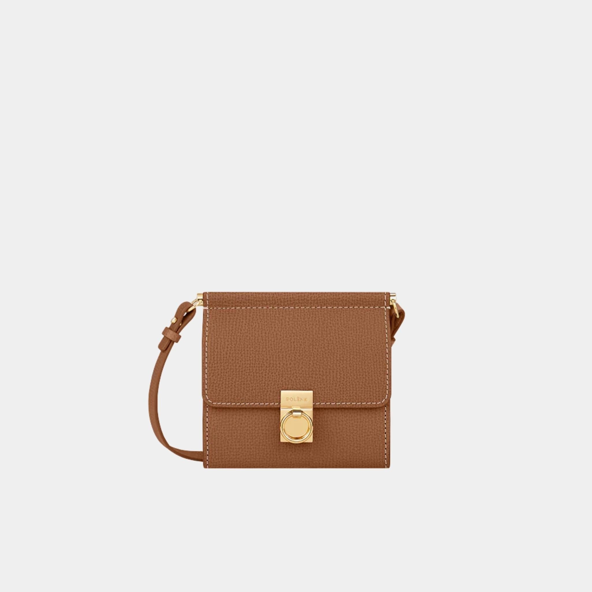 Numero Sept Grain Textured Calf Leather Crossbody Wallet