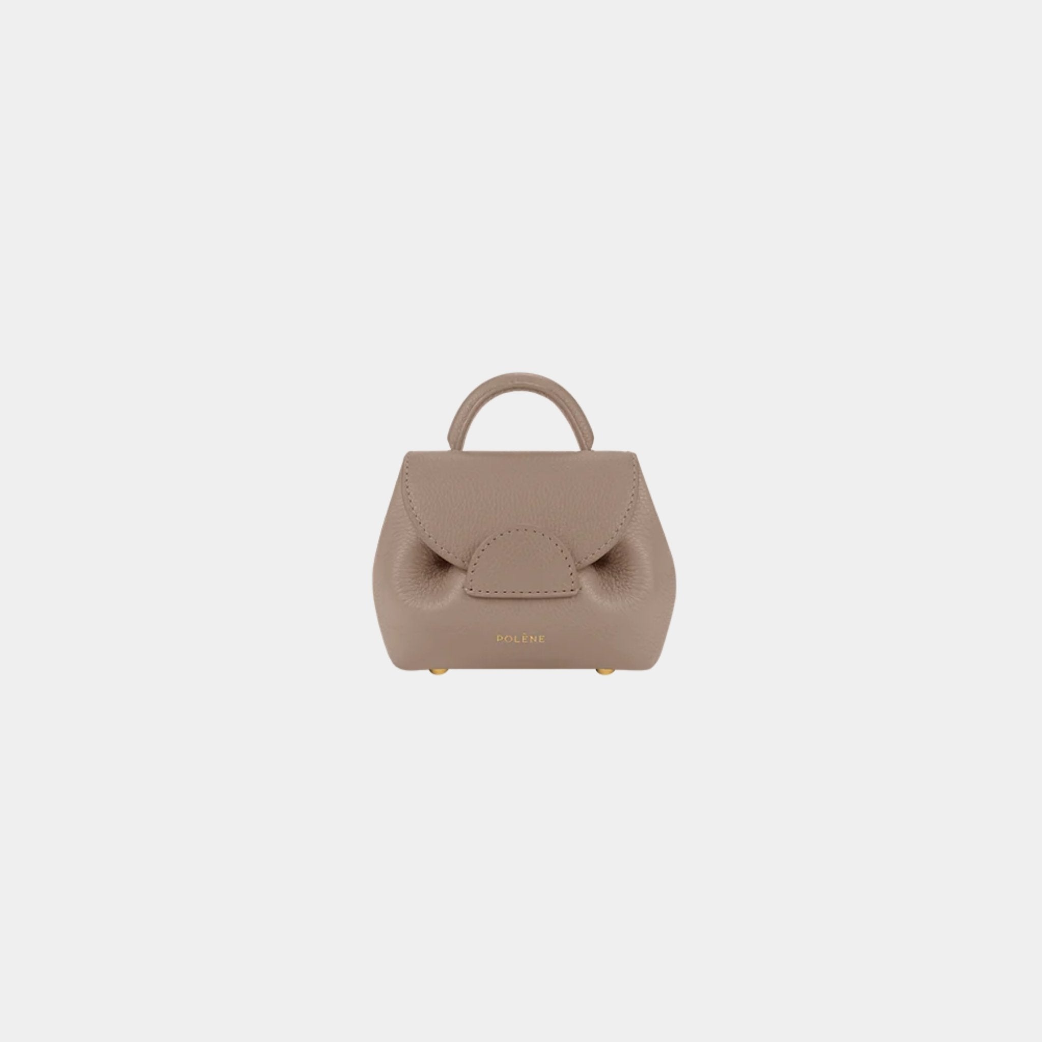 Polene Numero Un Micro Bag, Taupe, Front