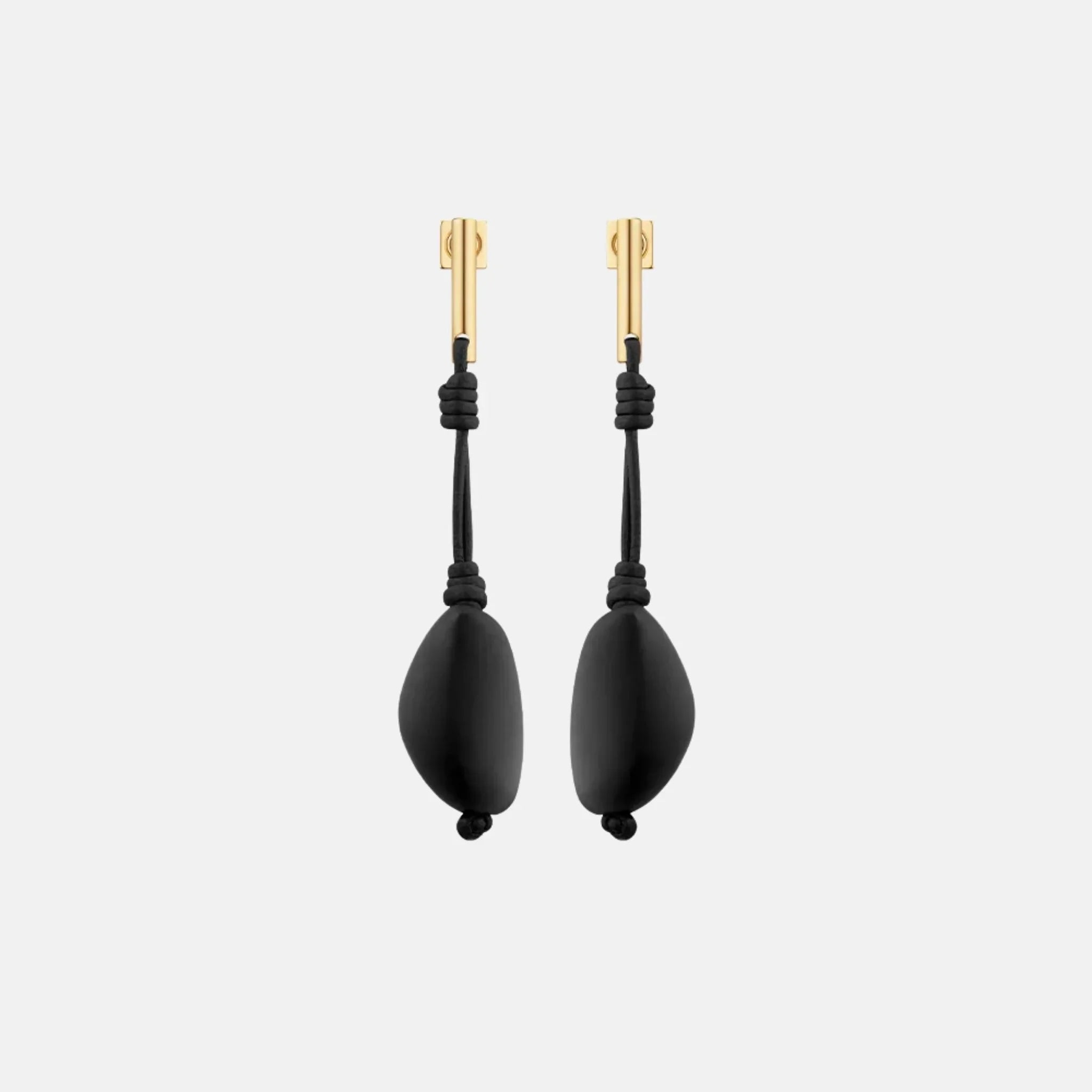 Tere Drop Earrings Black Marble Edition