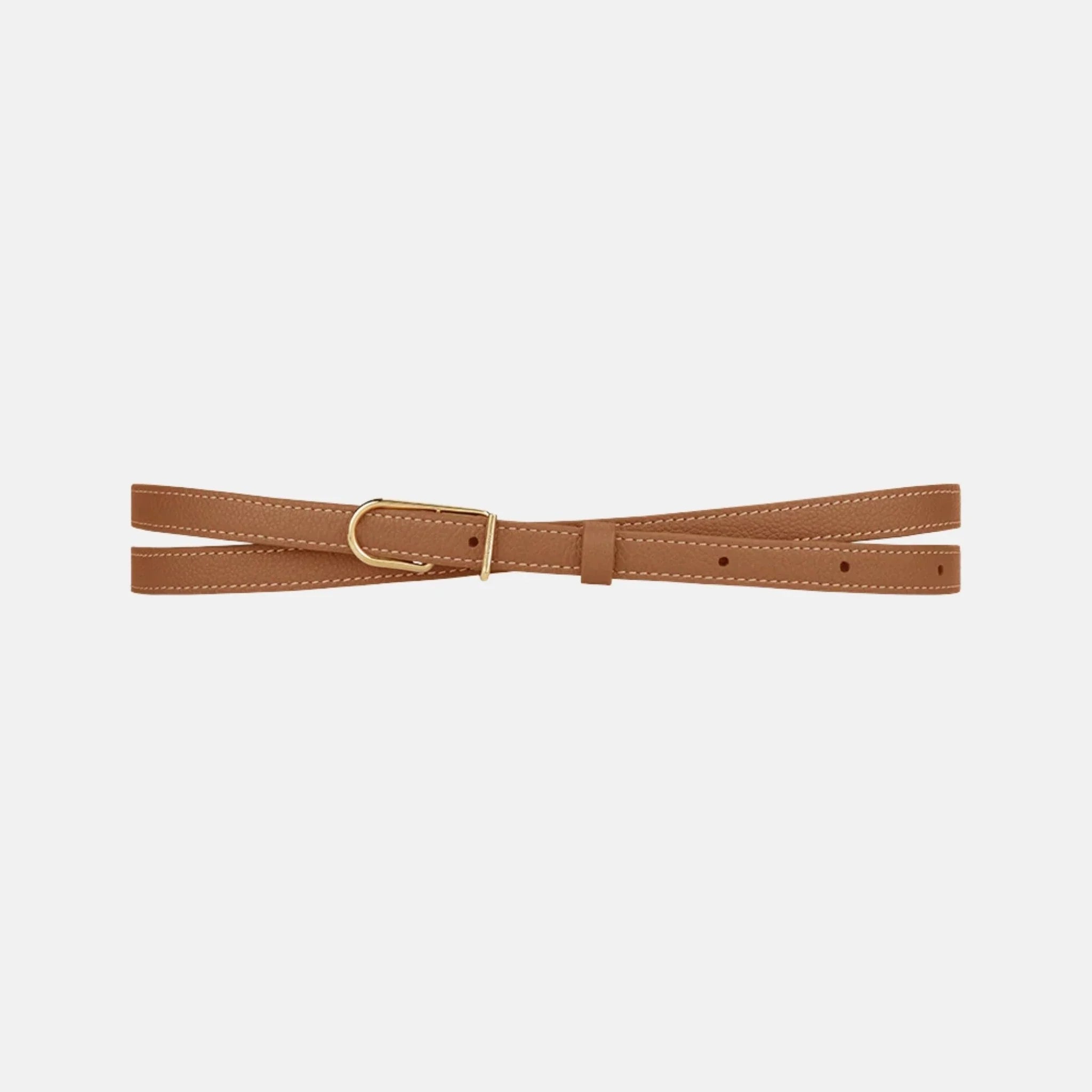 Polene Thin Umi Belt Textured Edition, Camel