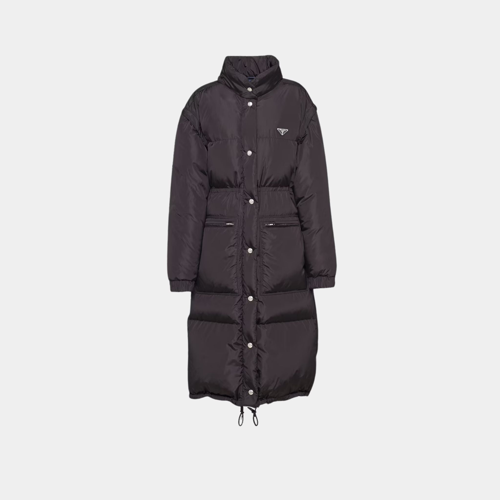 Black Blue Re-Nylon Down Coat