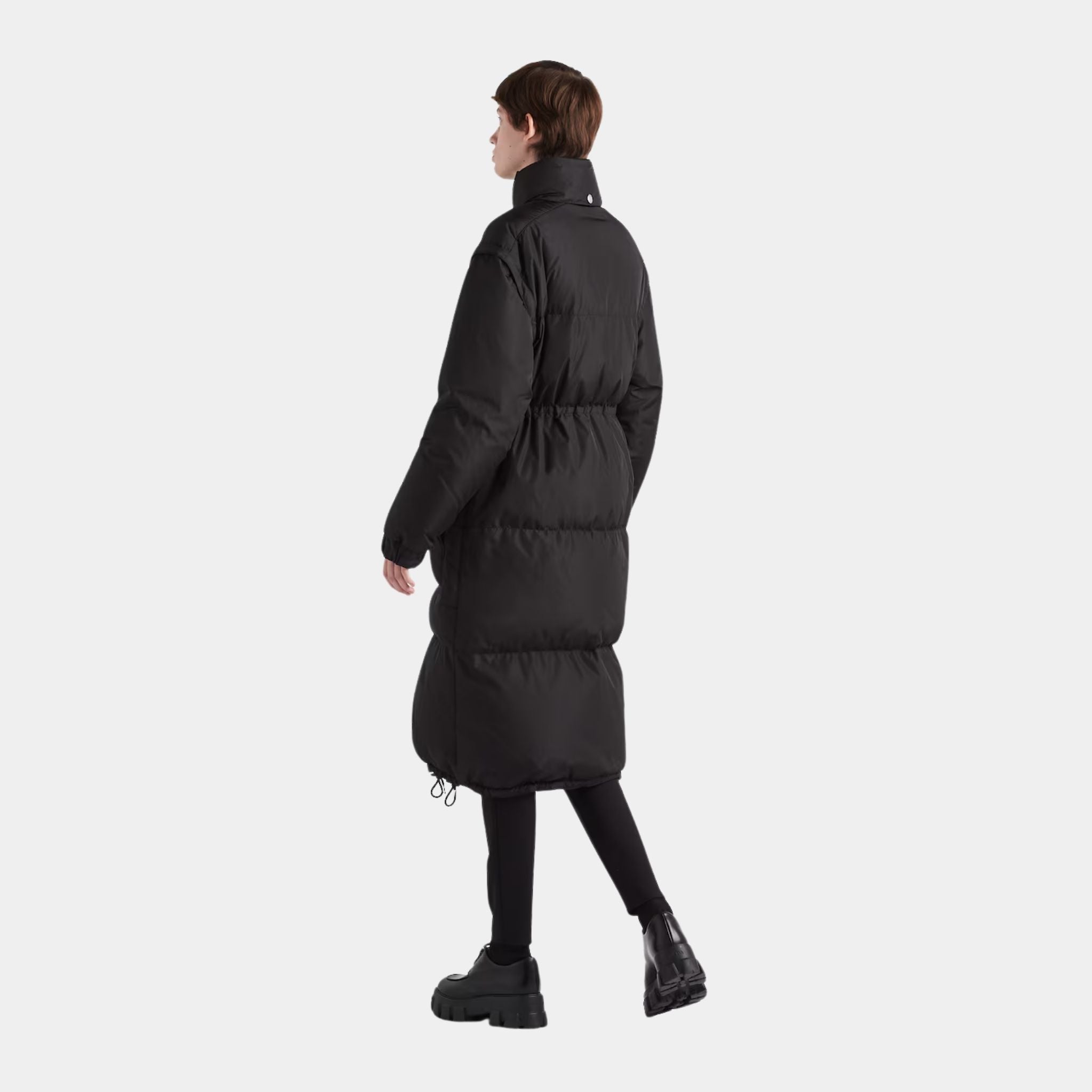 Black Blue Re-Nylon Down Coat