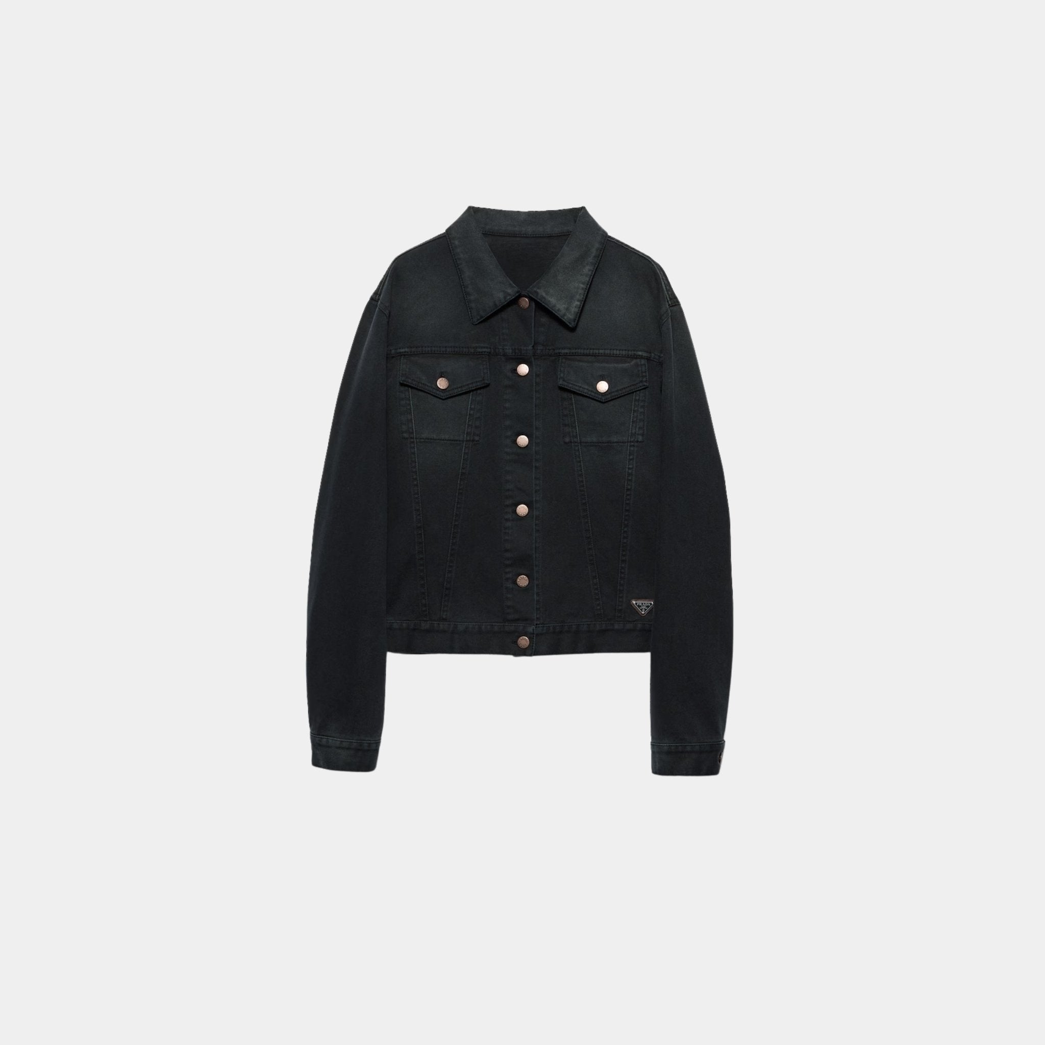 Black Denim Blouson Jacket