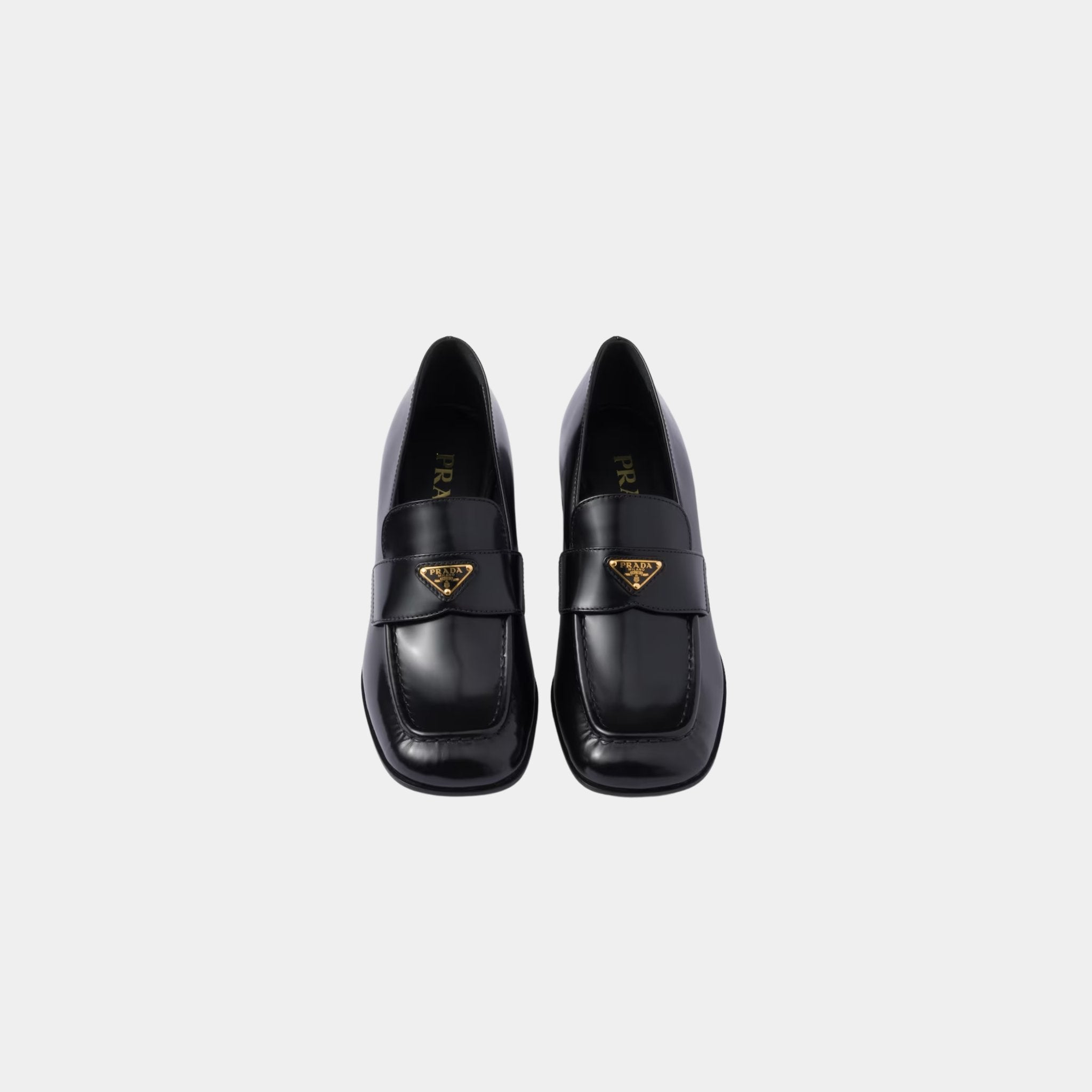 Brushed Leather Heeled Loafers