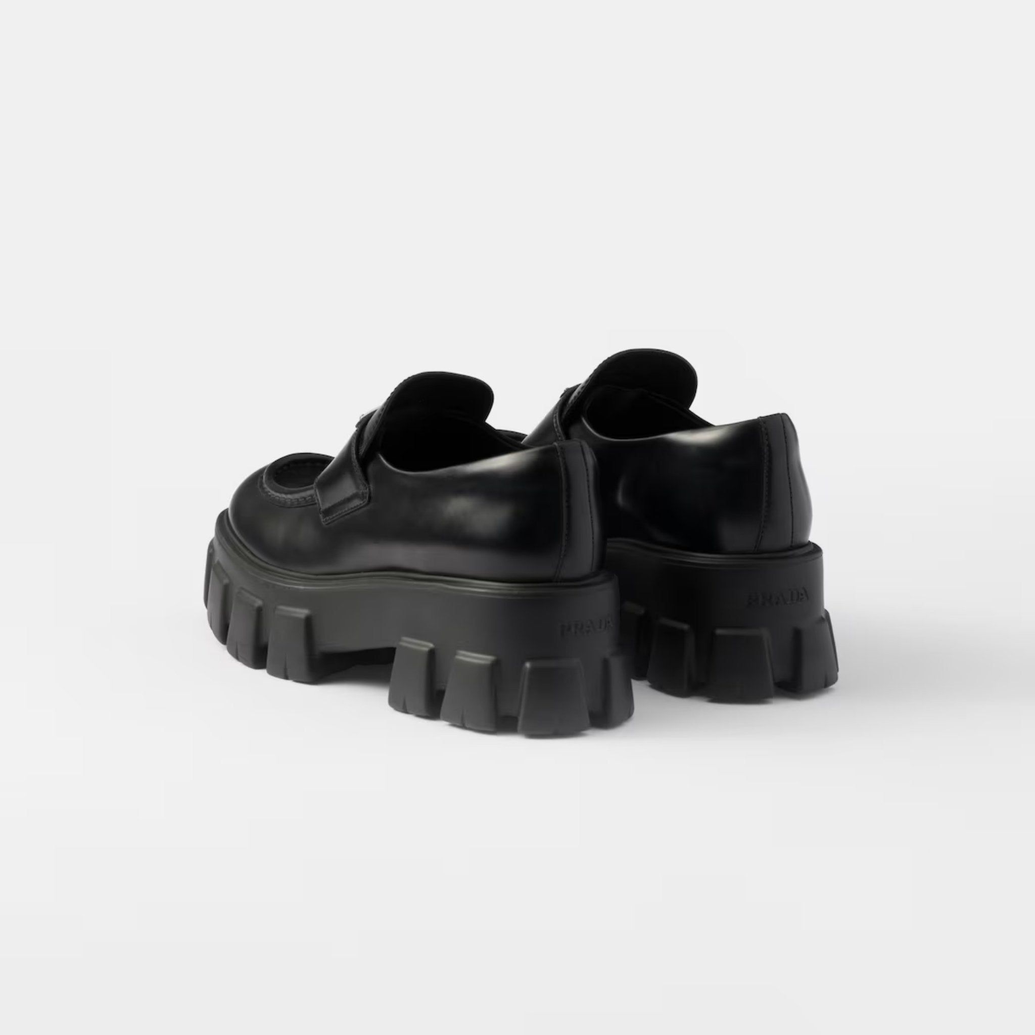 Brushed Leather Monolith Loafers