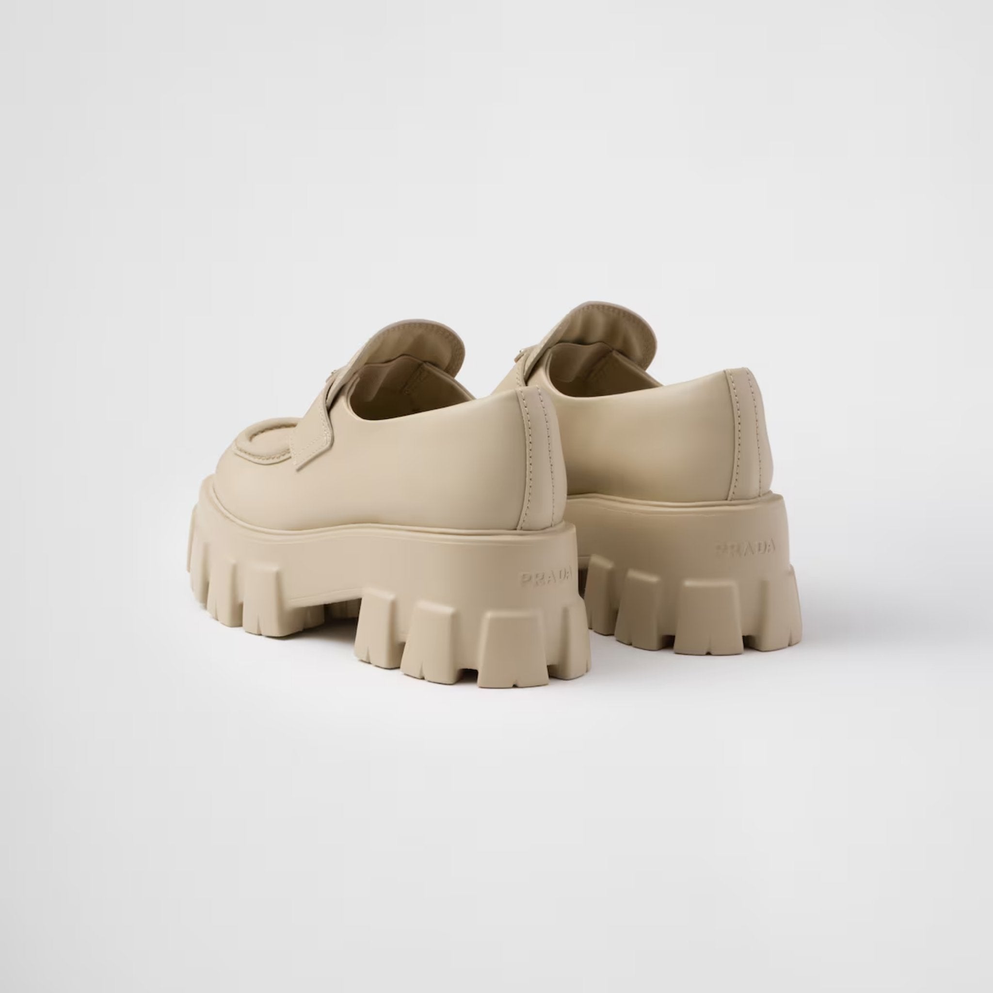 Brushed Leather Monolith Loafers