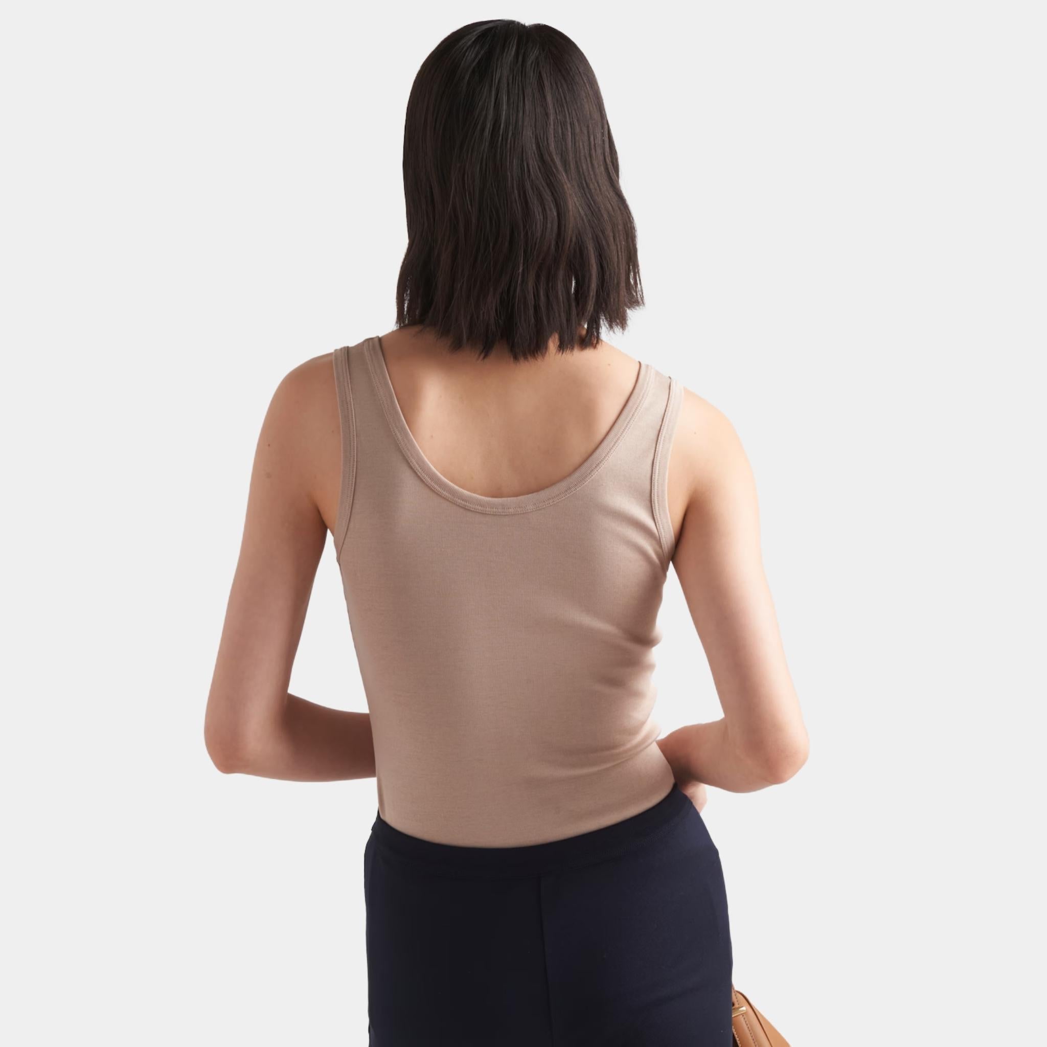 Cotton Ribbed Knit Top