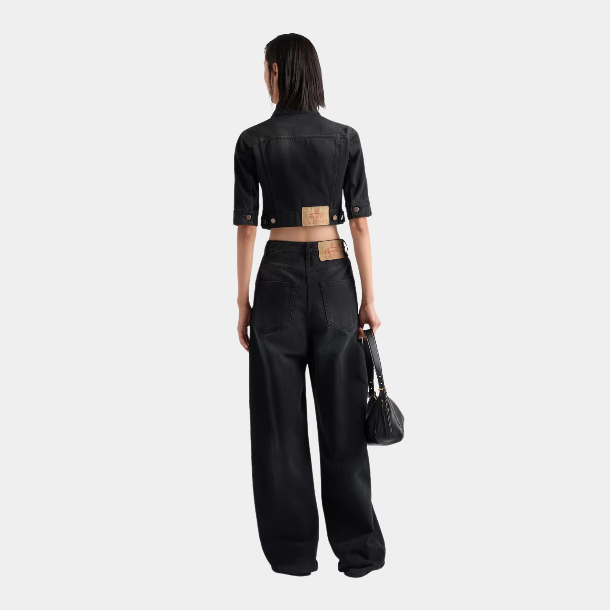 Cropped Denim Blouson Jacket