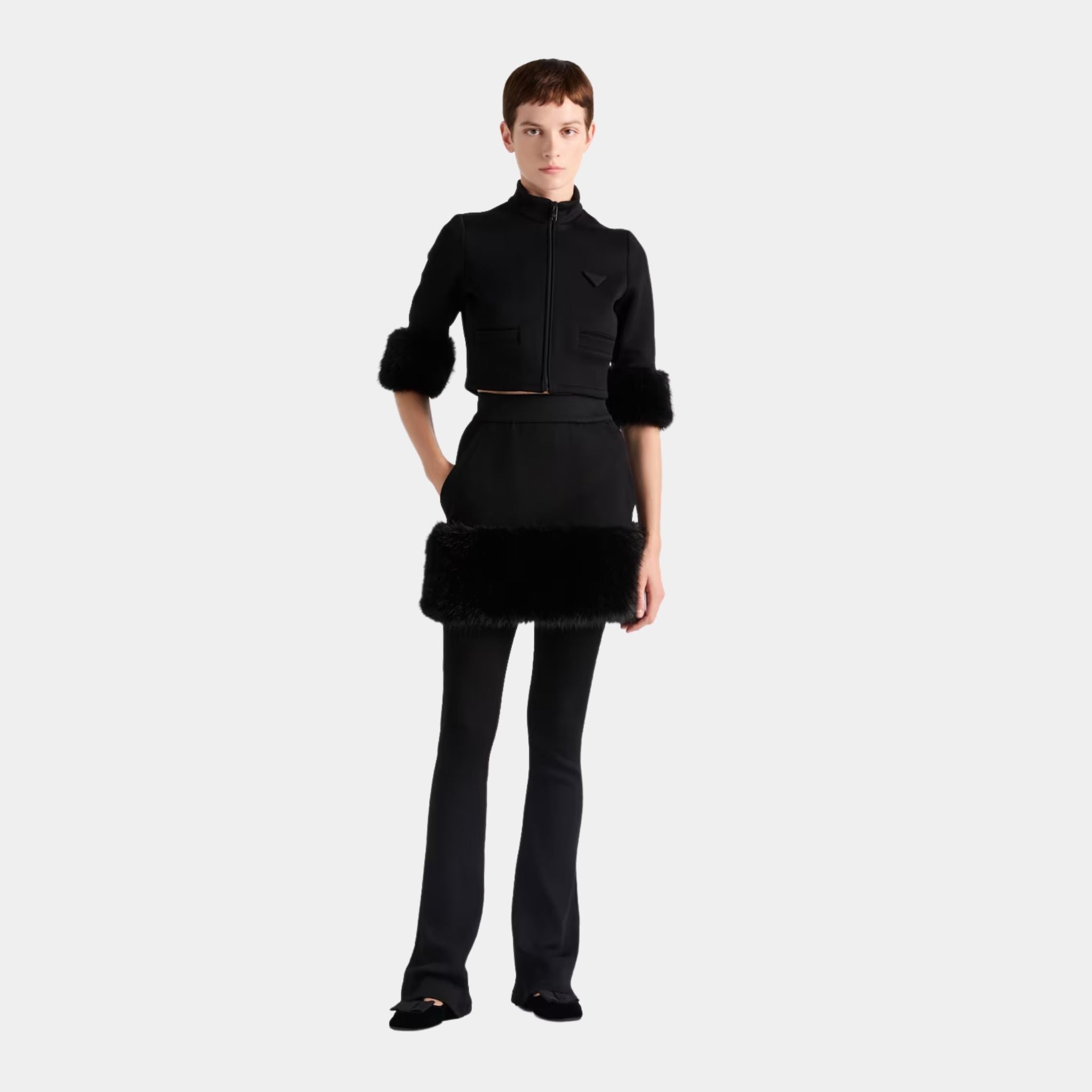 Cropped Fleece Blouson