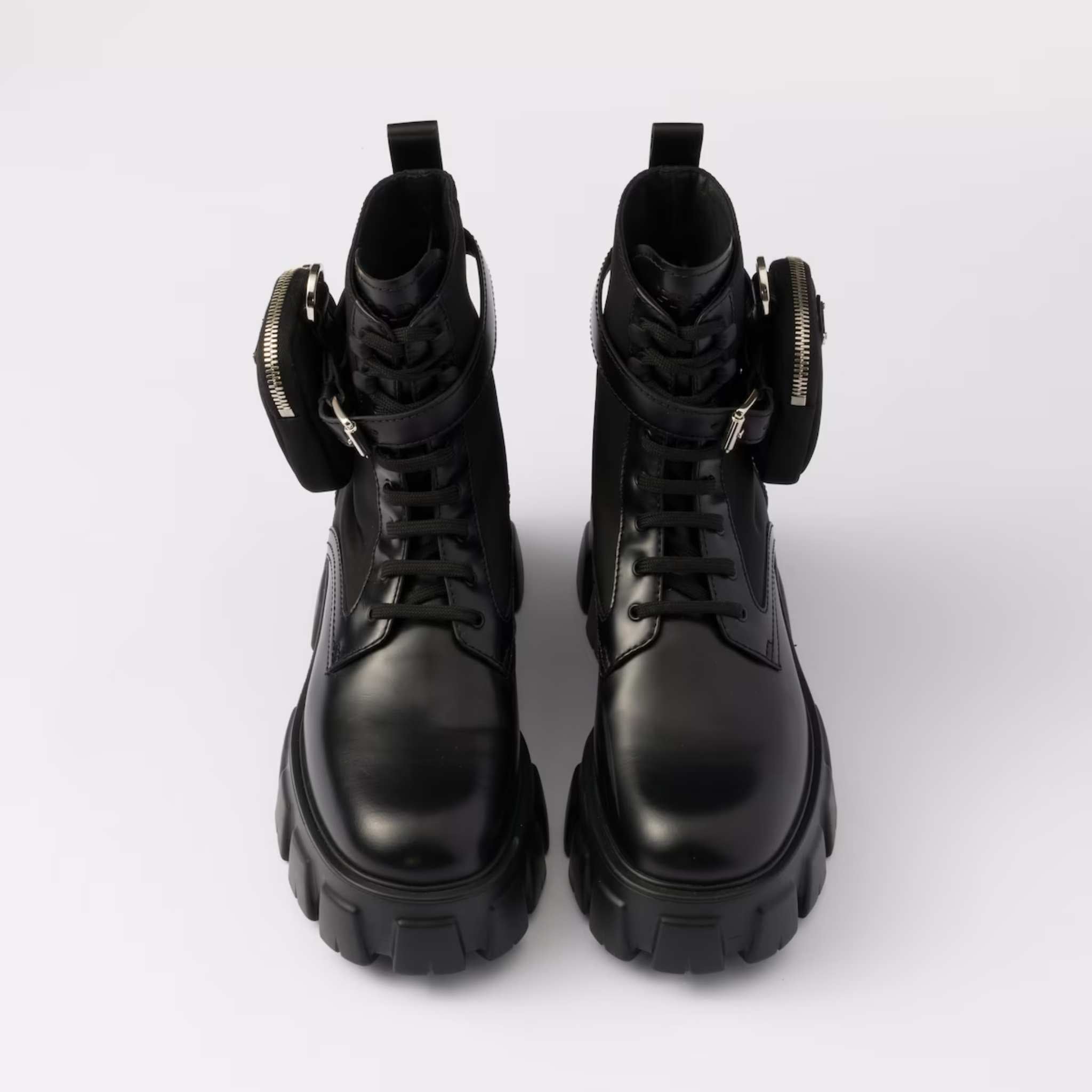 Monolith Leather And Re-Nylon Boots With Pouch