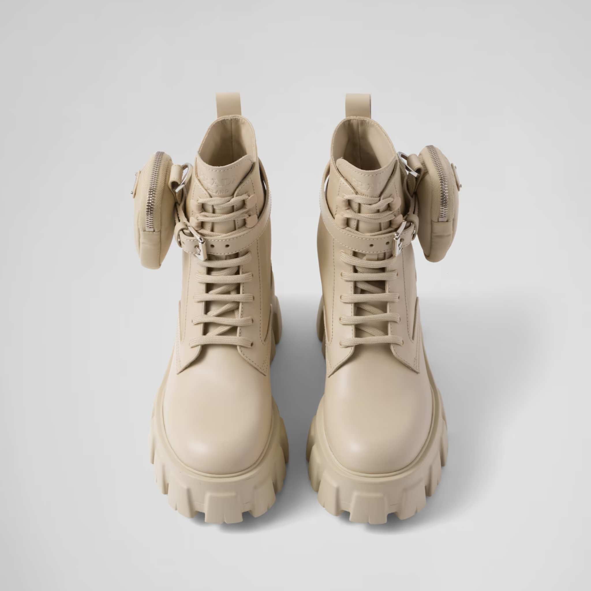 Monolith Leather And Re-Nylon Boots With Pouch