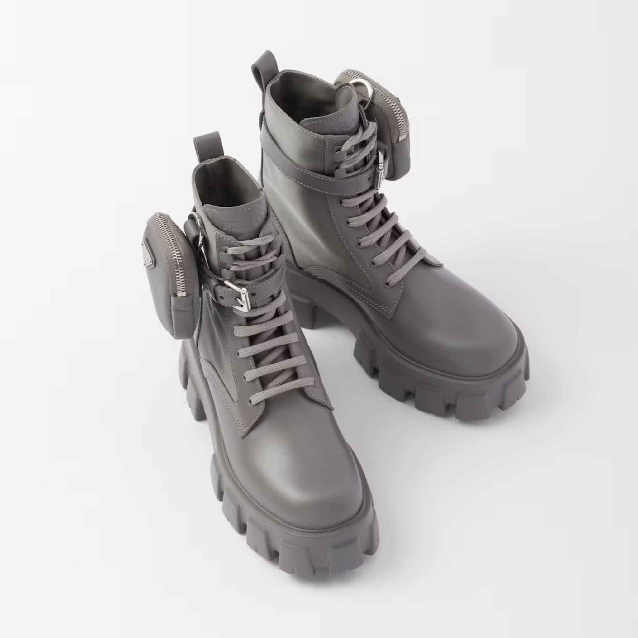 Monolith Leather And Re-Nylon Boots With Pouch