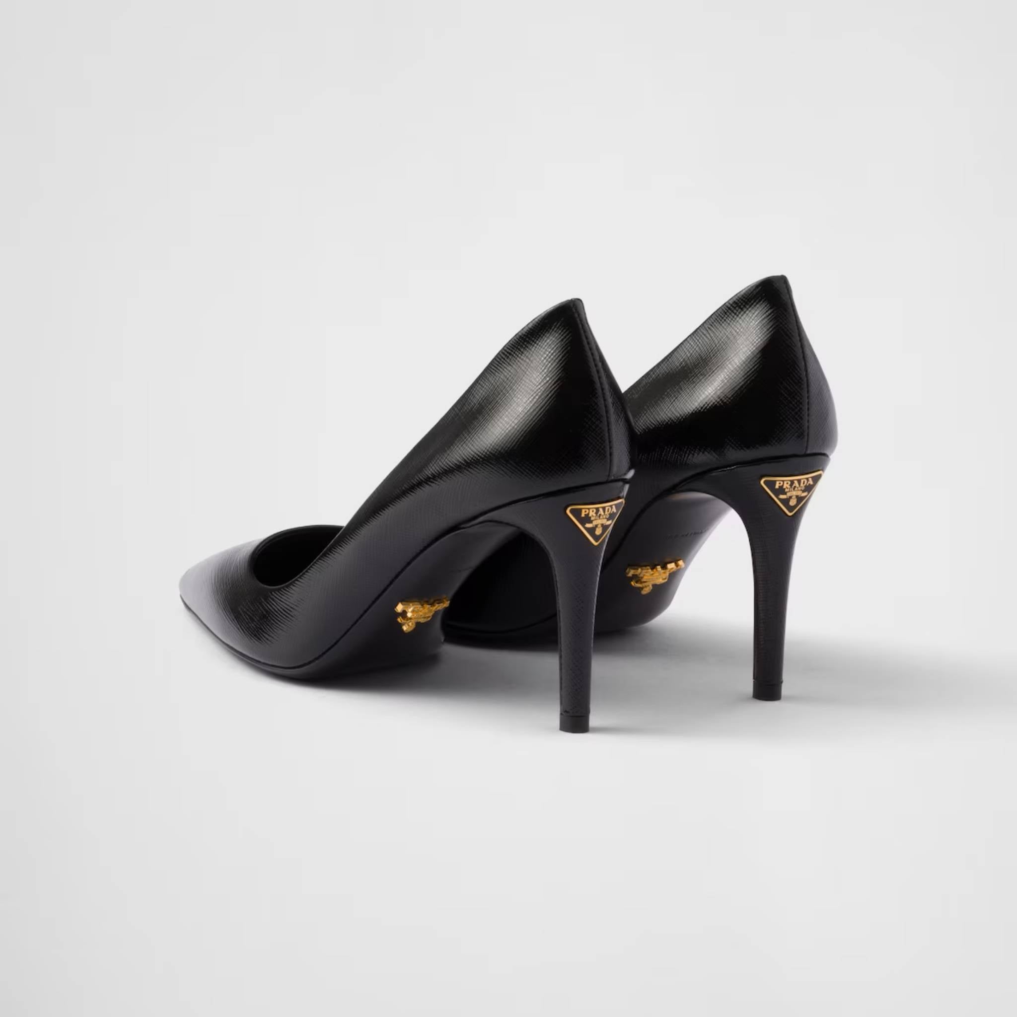 Patent Saffiano Leather Pumps