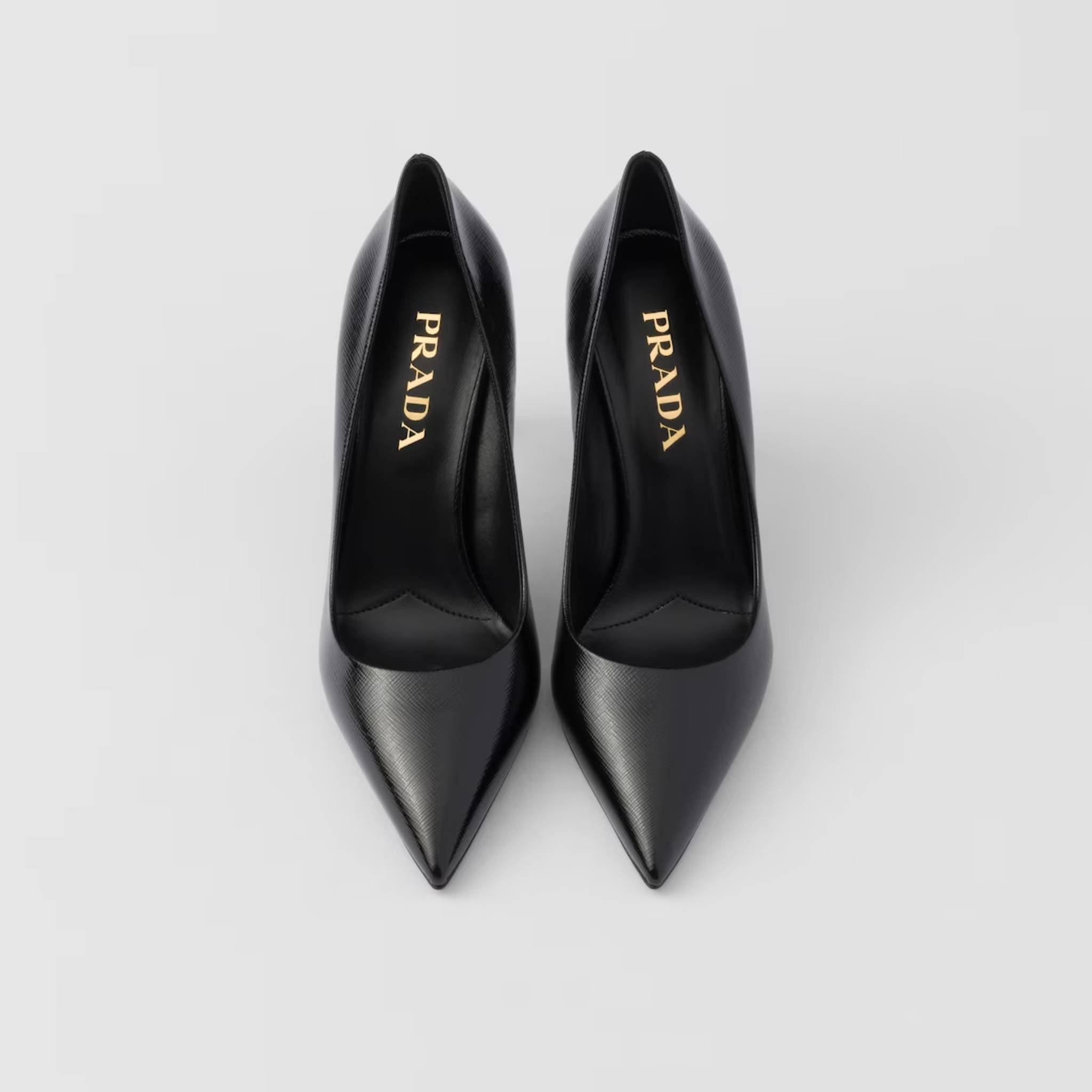 Patent Saffiano Leather Pumps