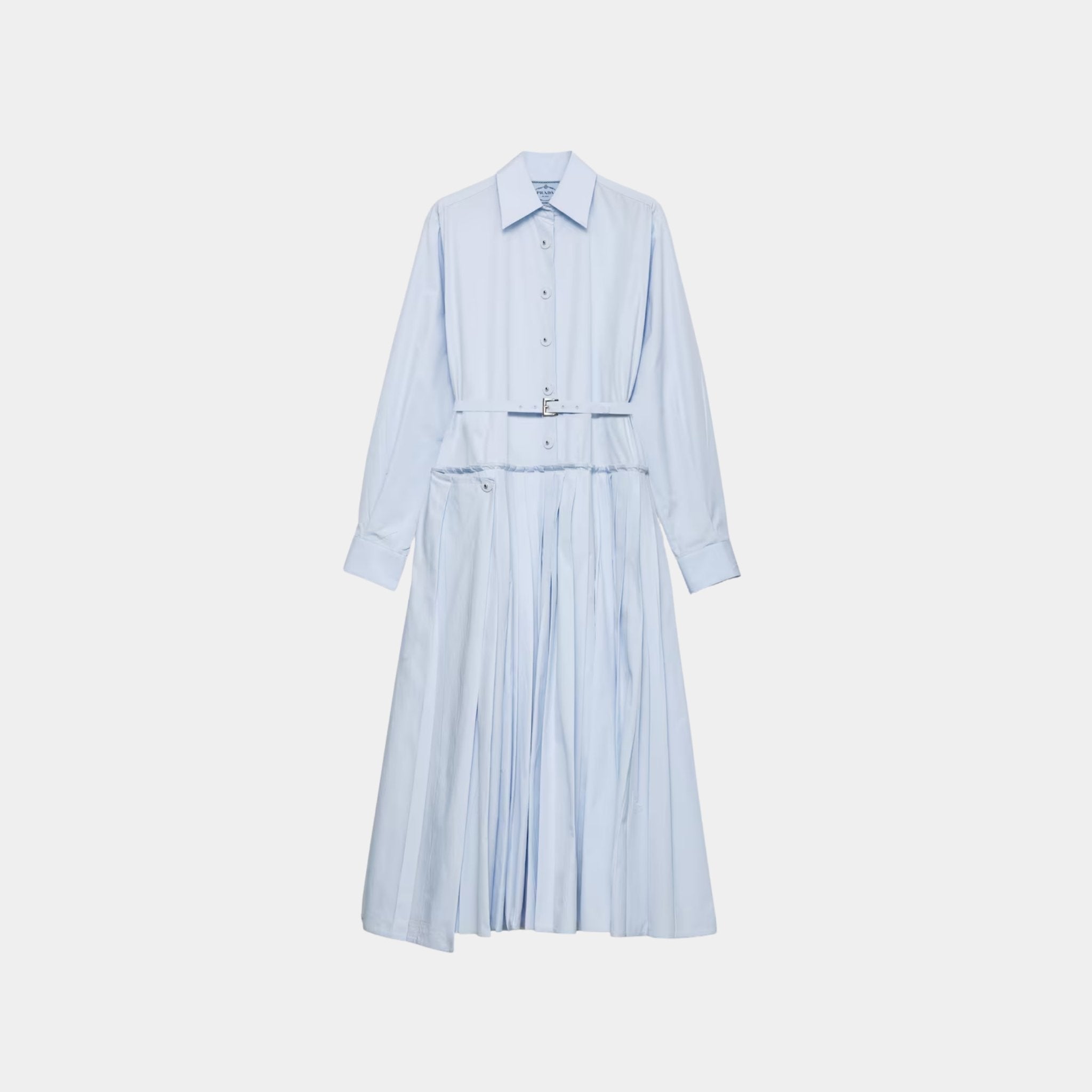 Pleated Poplin Dress