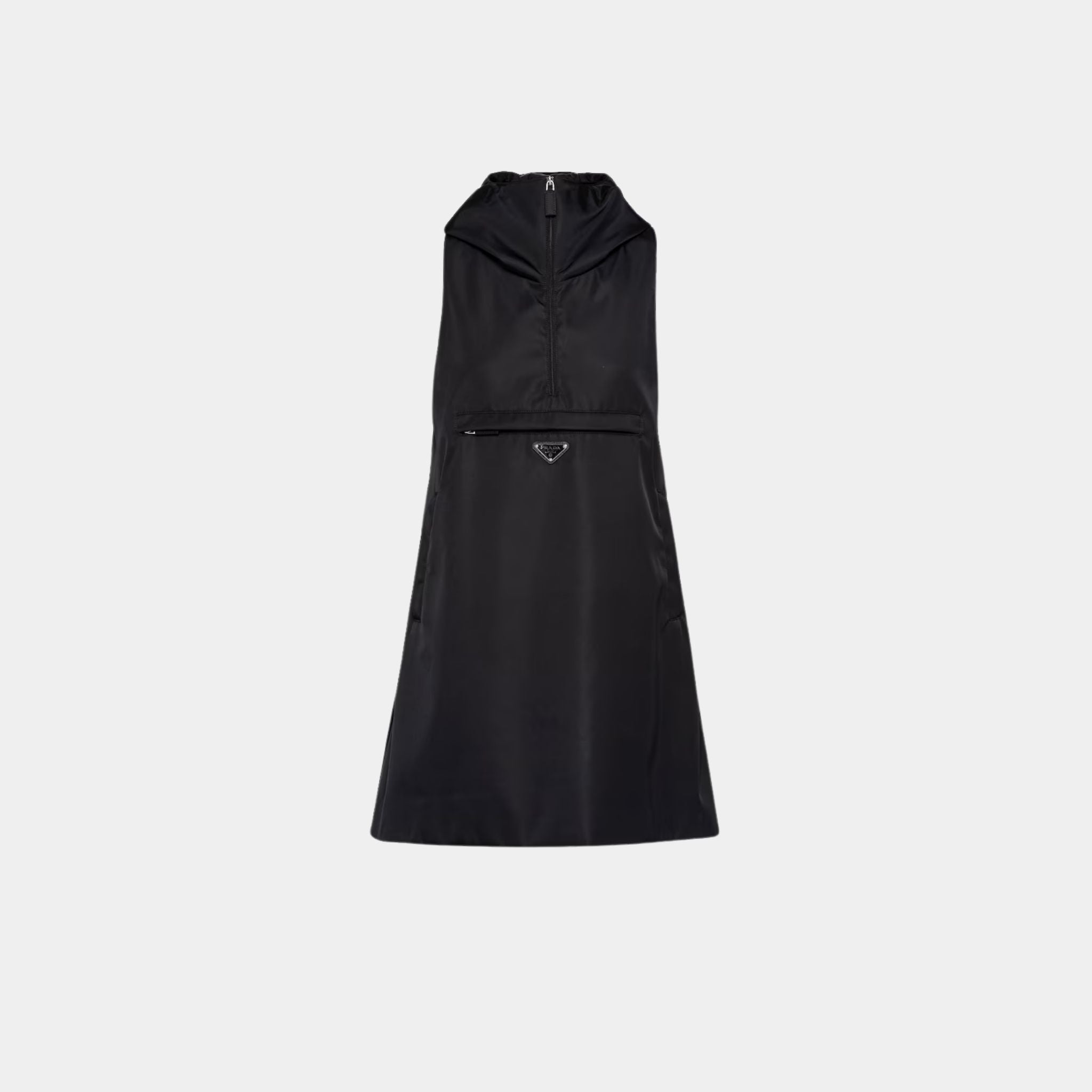 Re-Nylon Black A-Line Mini-Dress