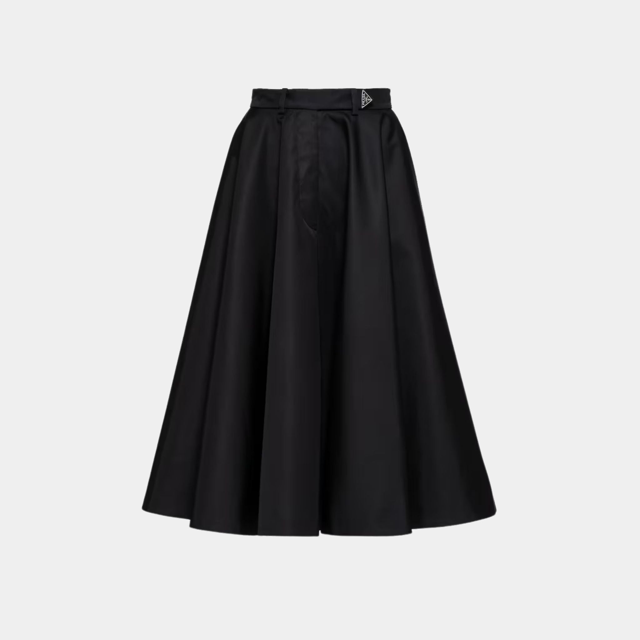 Re-Nylon Black Lined Pleated Skirt