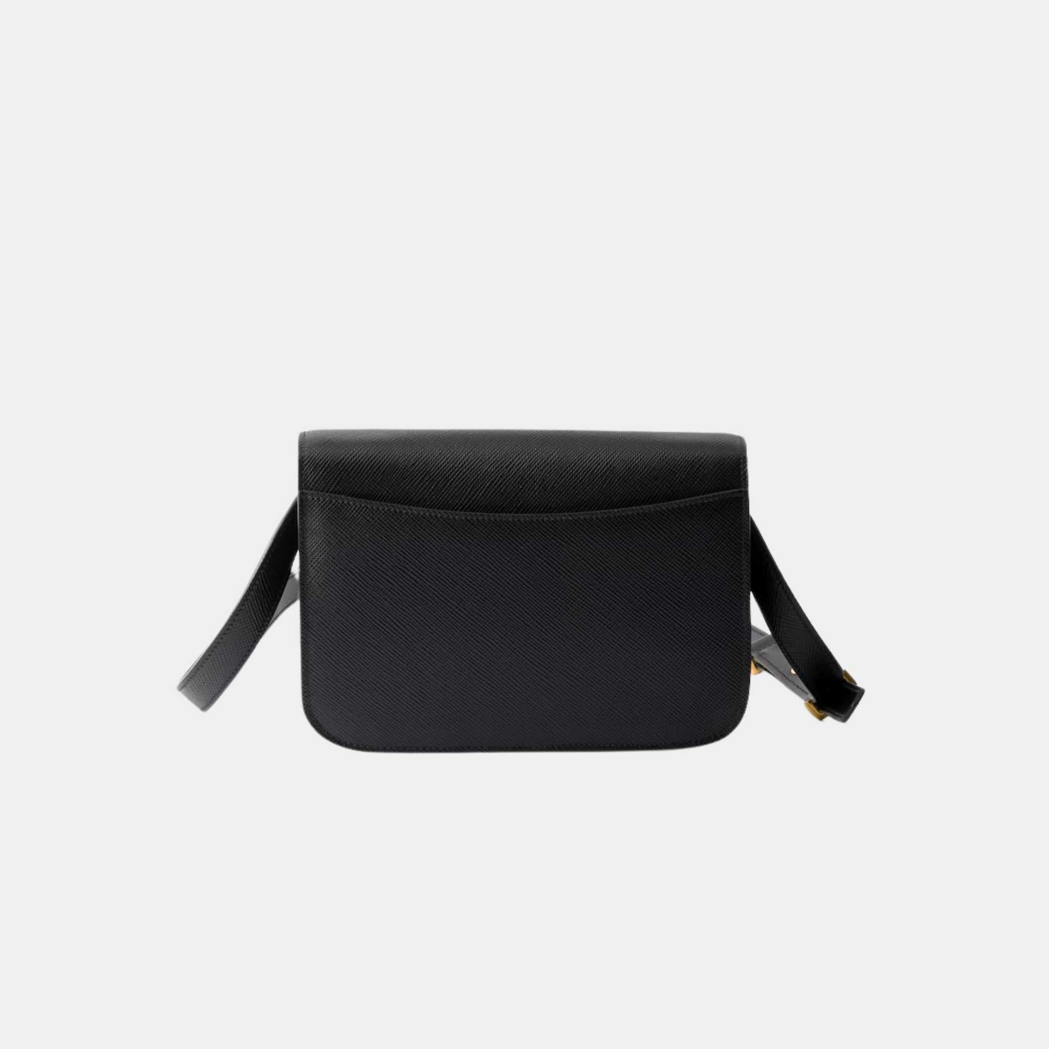 Saffiano Leather Flap Shoulder Bag