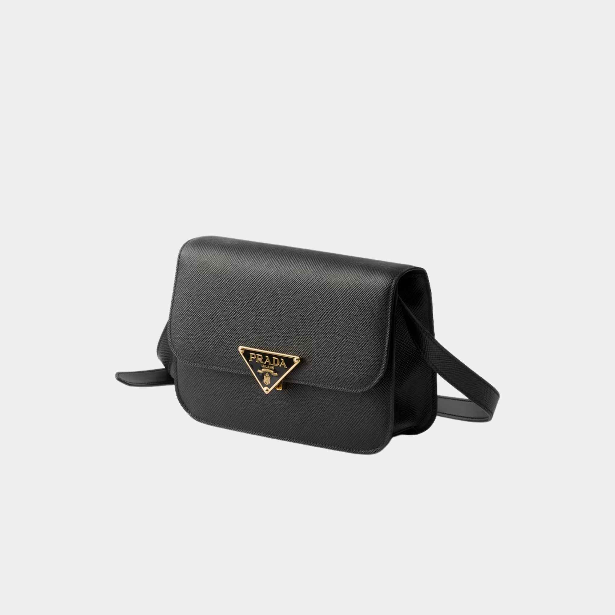 Saffiano Leather Flap Shoulder Bag
