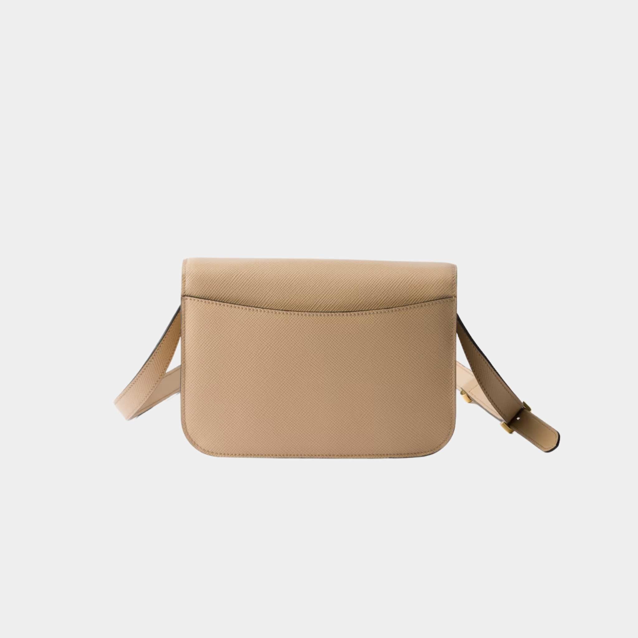 Saffiano Leather Flap Shoulder Bag