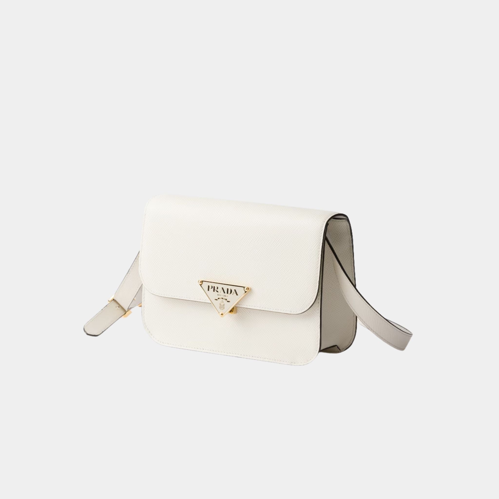 Saffiano Leather Flap Shoulder Bag