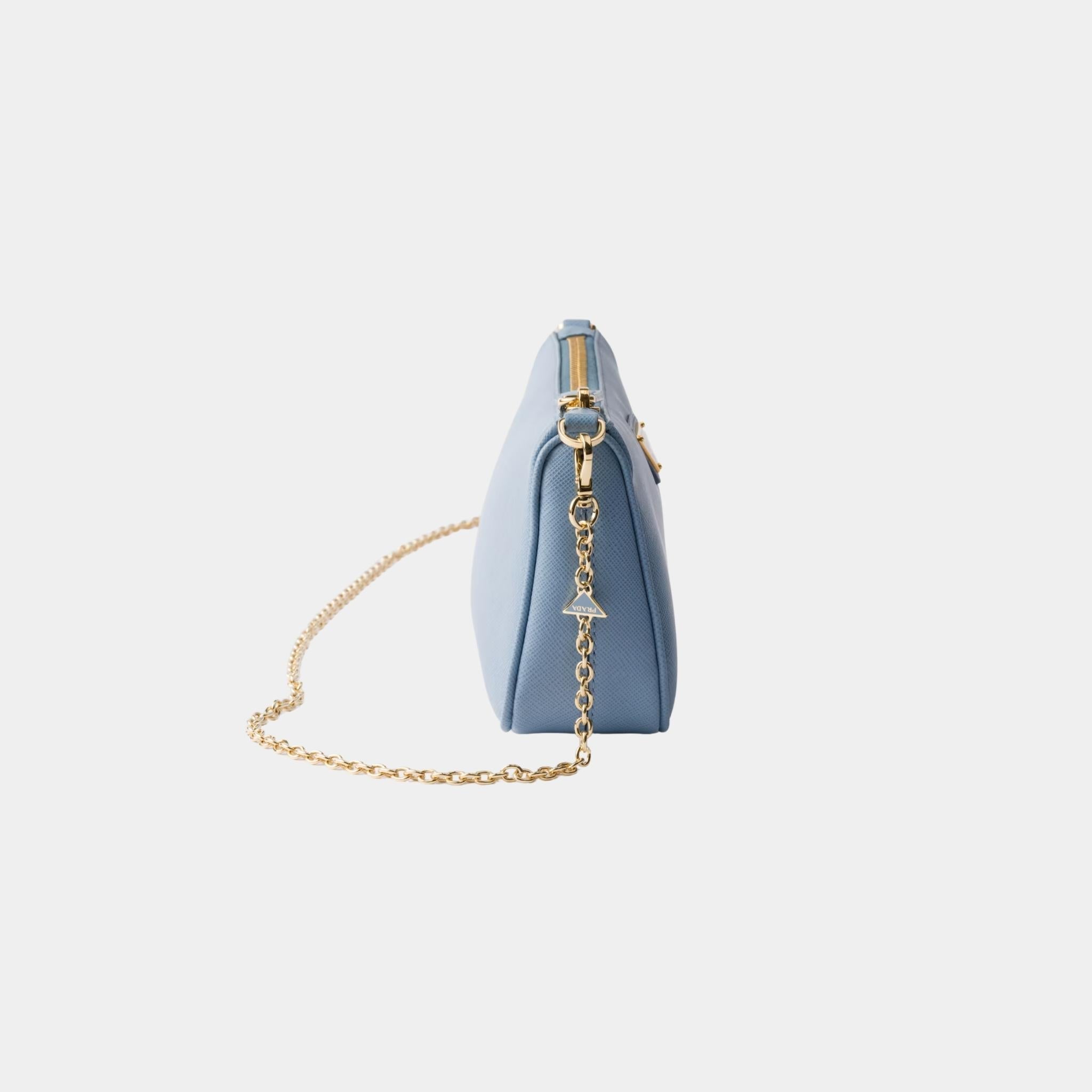 Saffiano Leather Mini Bag With Chain Shoulder Strap