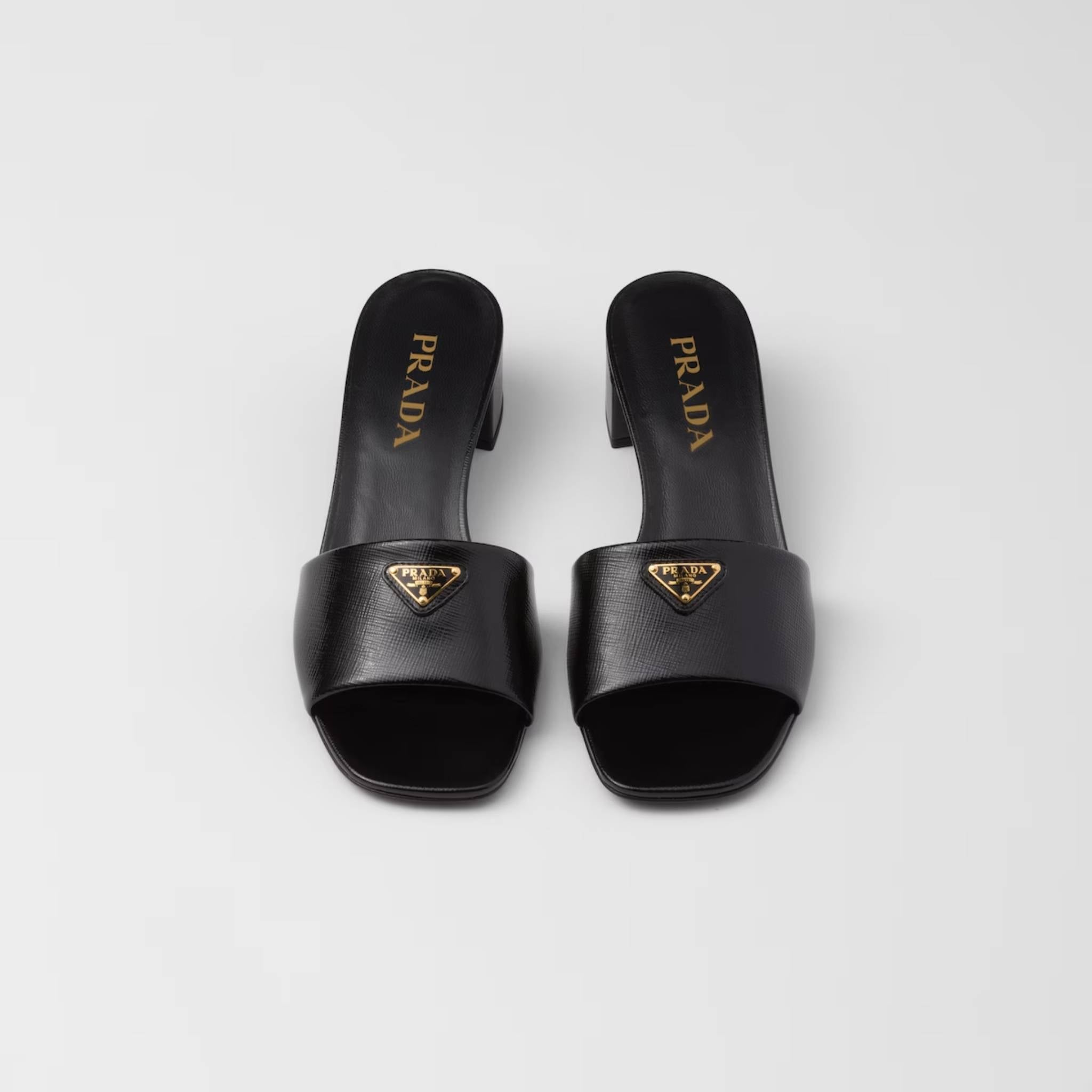 Saffiano Patent Leather Sandals