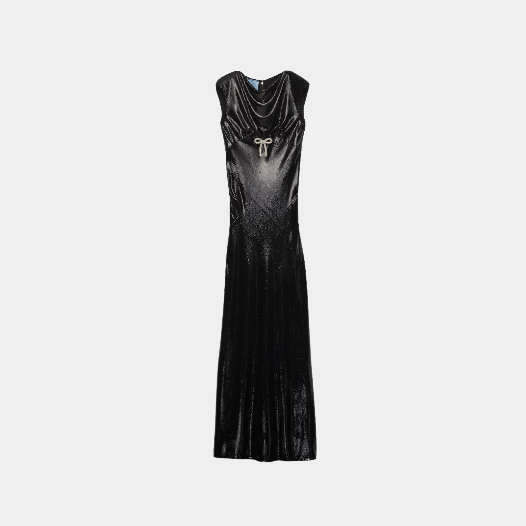 Sequined Satin Jersey long Dress