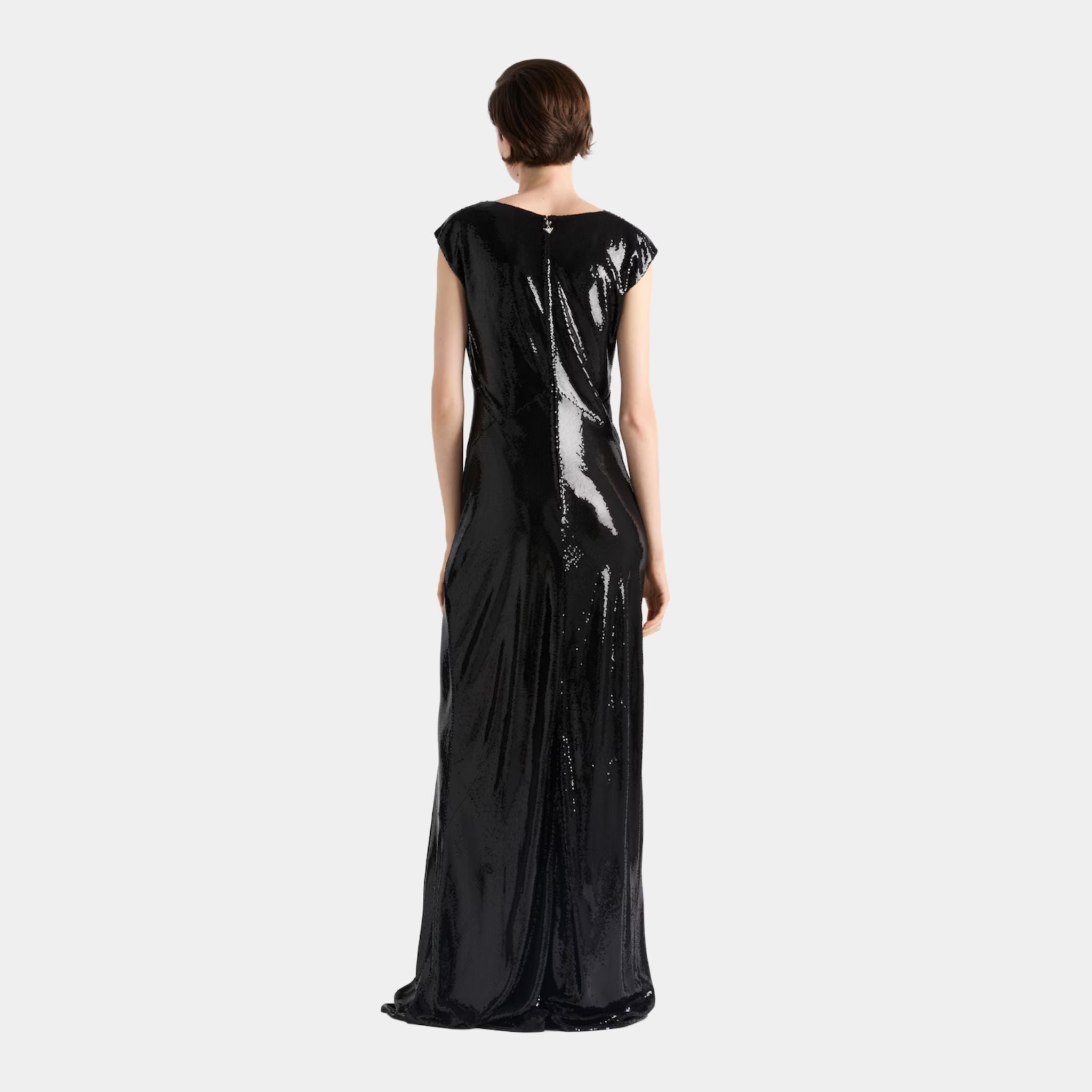Sequined Satin Jersey long Dress