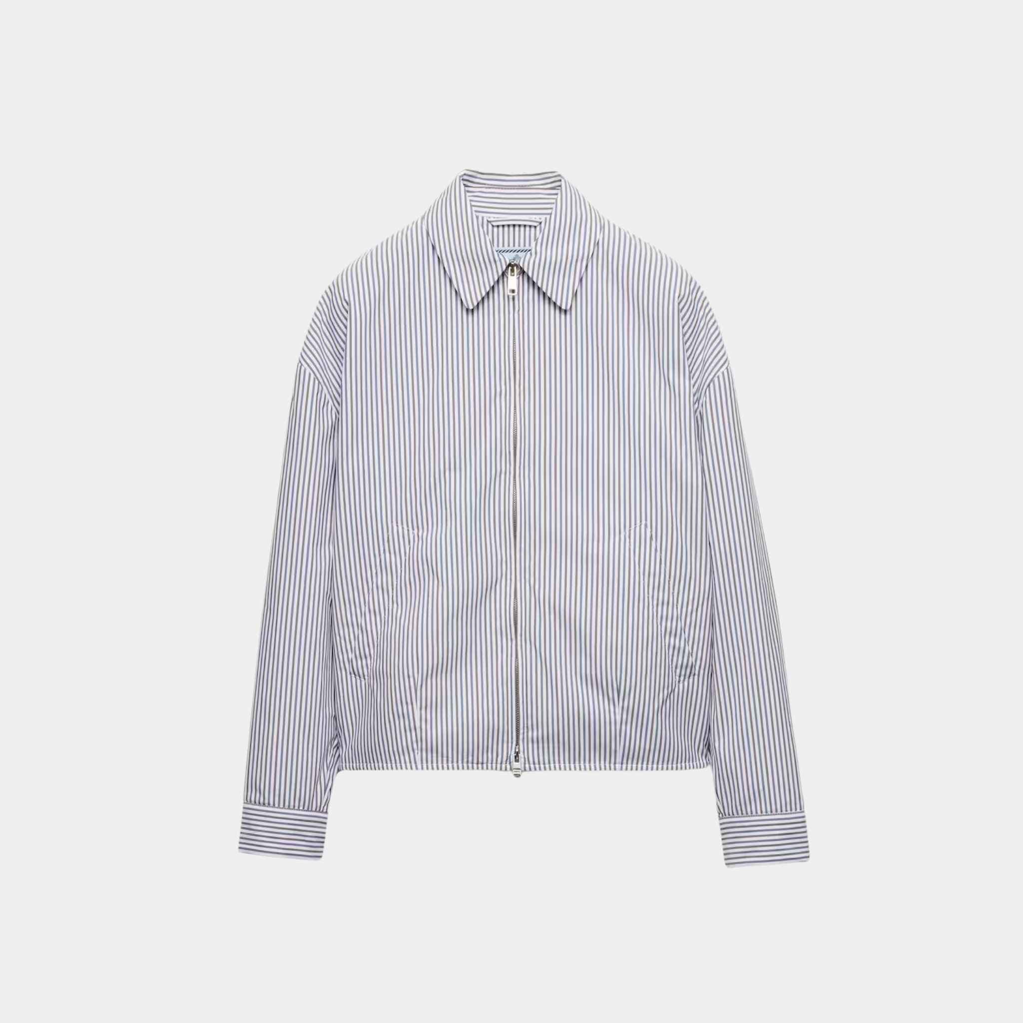 Striped Poplin Blouson Jacket