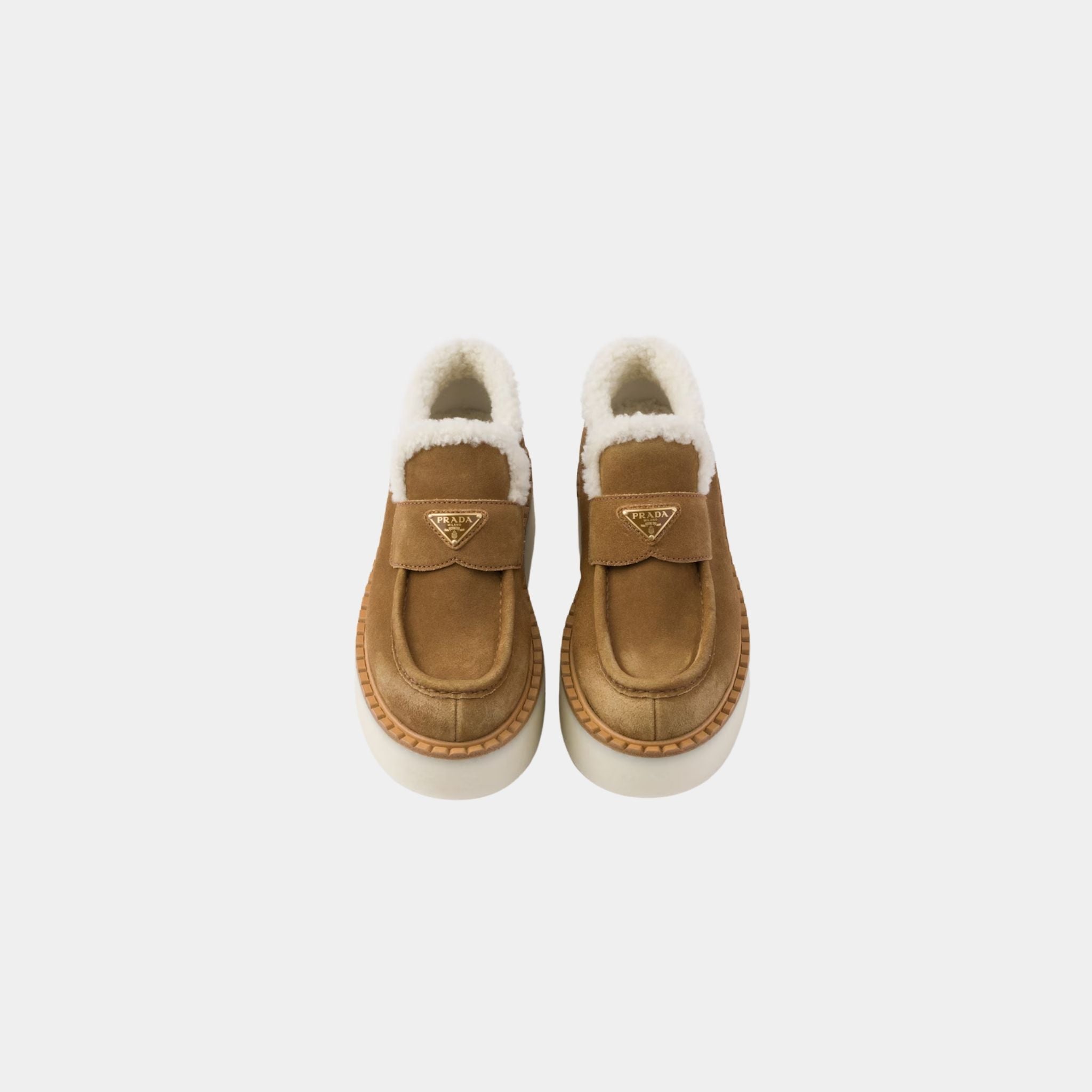 Suede Loafers With Flatform Sole