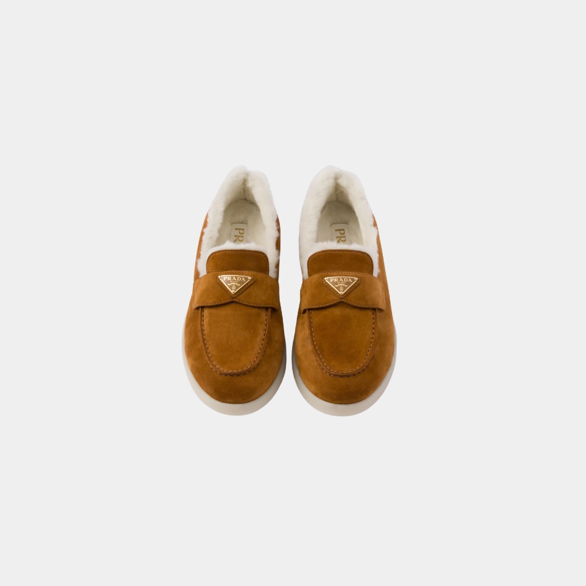 Suede And Shearling Loafers