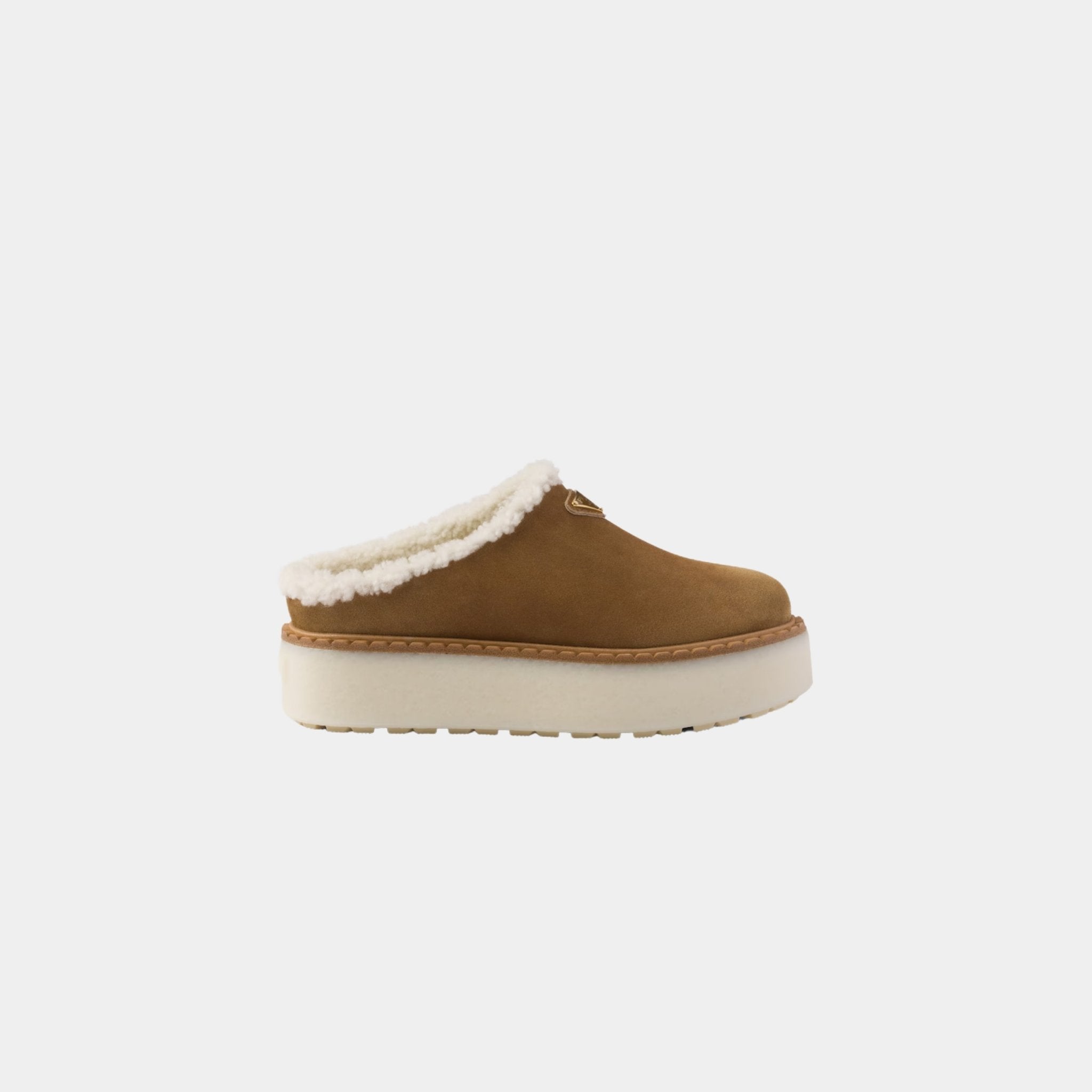 Suede Slippers With Flatform Sole